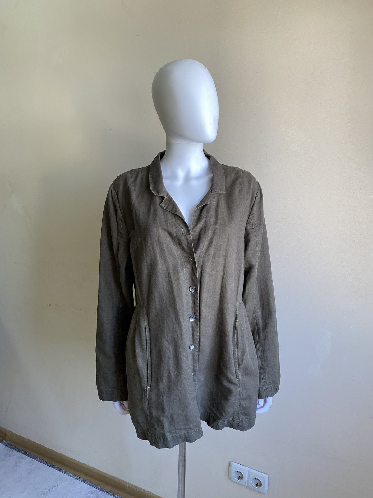 Gudrun Sjoden Gudrun Sjoden Womens Green Linen/Cotton Jacket Size L Size L / US 10 / IT 46 - 2 Thumbnail