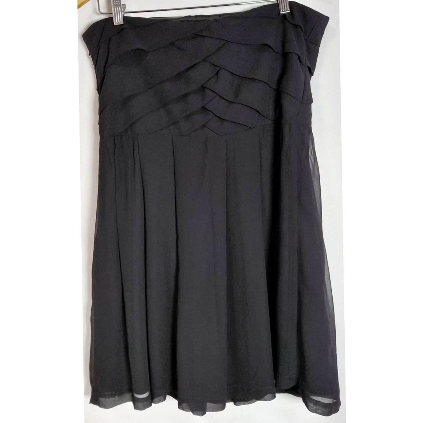 Express Express Black Strapless Dress Solid Chiffon Knee Length Women Size 12 Size XL / US 12-14 / IT 48-50 - 2 Thumbnail