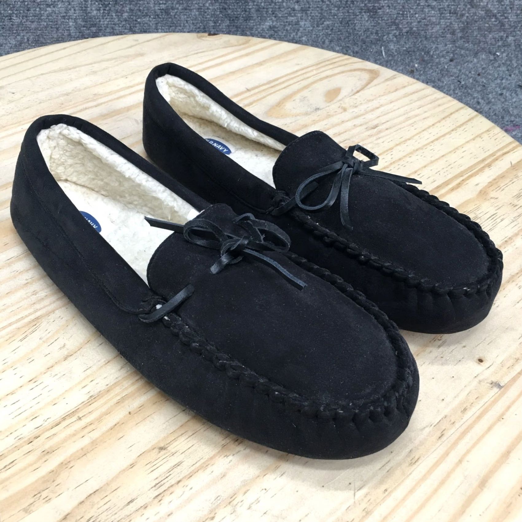 Old Navy Old Navy Slippers Womens 10-11 Casual Slip On Lined Moccasins Flats Black Size US 10 / IT 40 - 3 Thumbnail