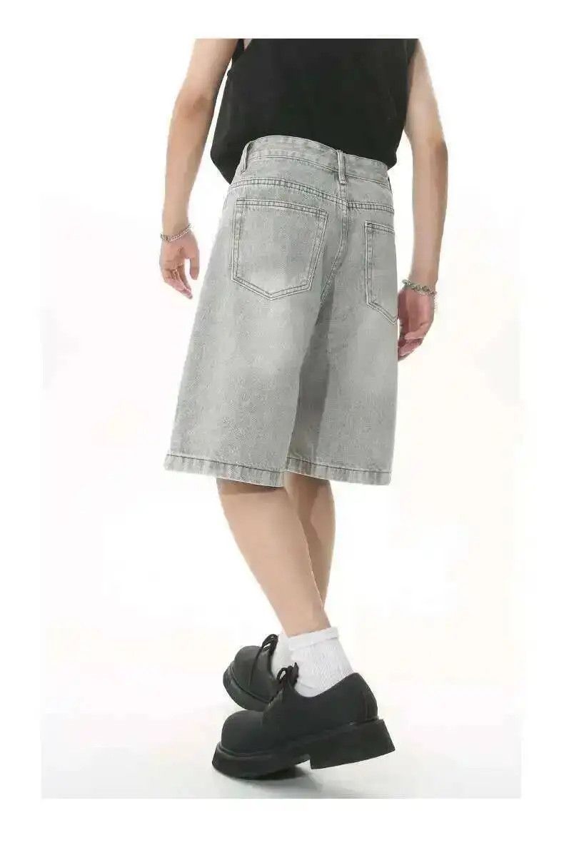 Japanese Brand Gray Wide Leg Baggy Shorts Size US 32 / EU 48 - 6 Thumbnail