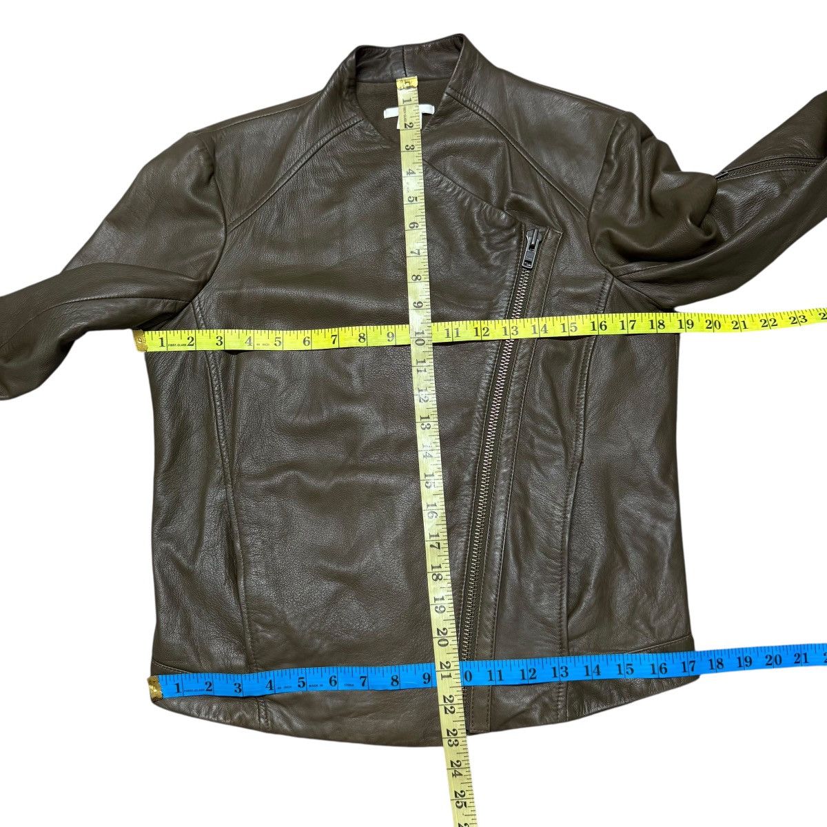 Helmut Lang Helmut Lang Leather Biker Jacket Green Washed Size M / US 6-8 / IT 42-44 - 15 Thumbnail