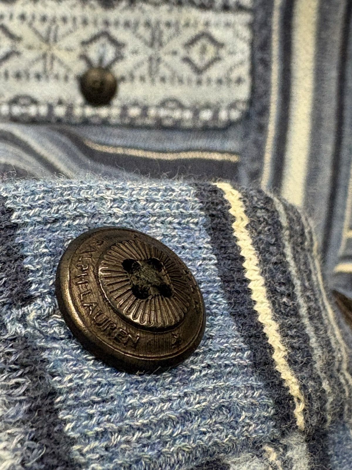 Polo Ralph Lauren Blue Patchwork Workwear Cardigan Ralph Lauren XL Limited Size US XL / EU 56 / 4 - 11 Thumbnail