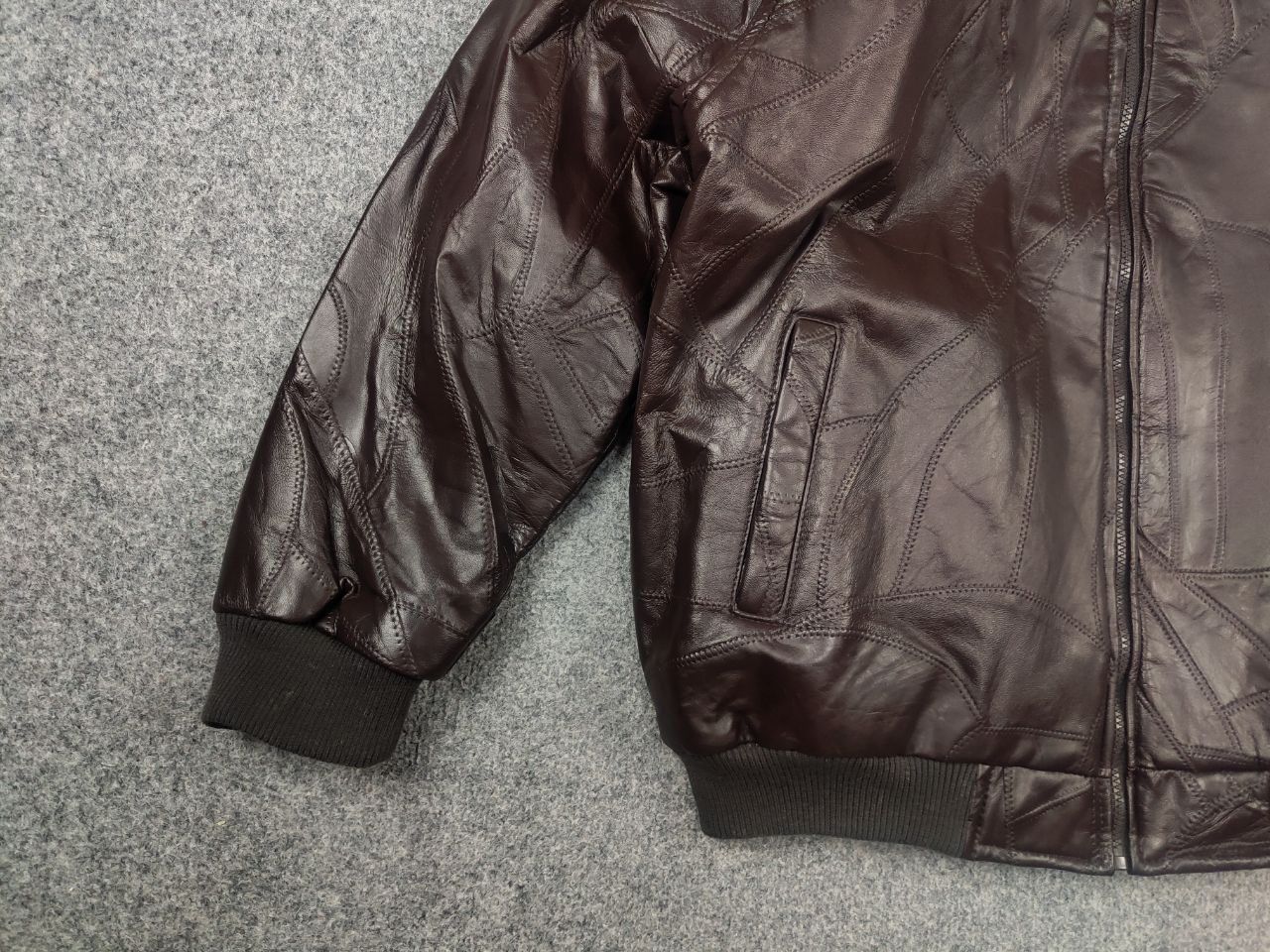 If Six Was Nine Vintage 90's brown patched leather bomber Jacket LGB Rick Size US XL / EU 56 / 4 - 4 Thumbnail