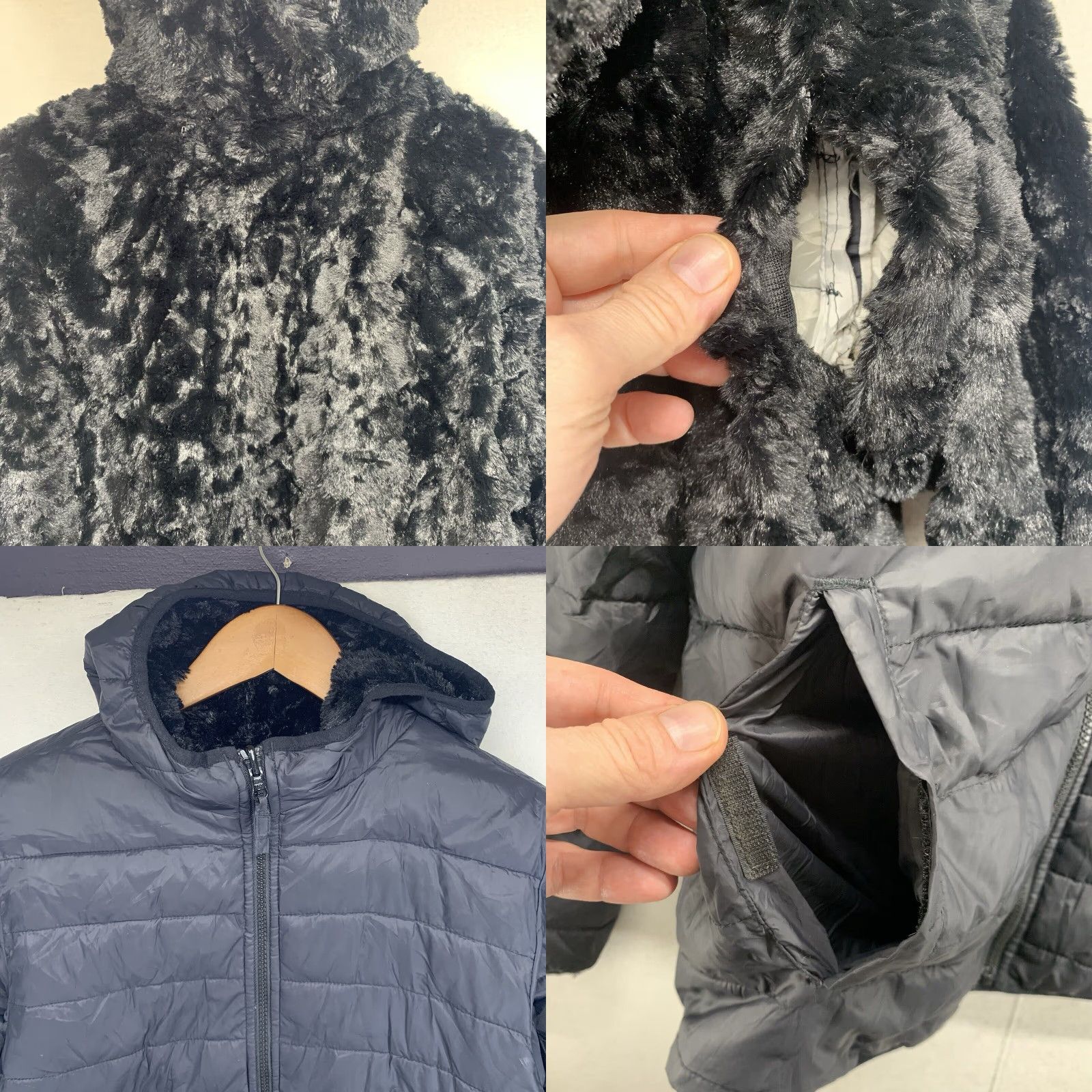 Lands' End Lands' End Jacket Women's Large 14-16 Quilted Puffer Coat Black Primaloft Nylon Softshell Zip Snap Insulated Reversible Pockets Mid-Length Size L / US 10 / IT 46 - 8 Thumbnail