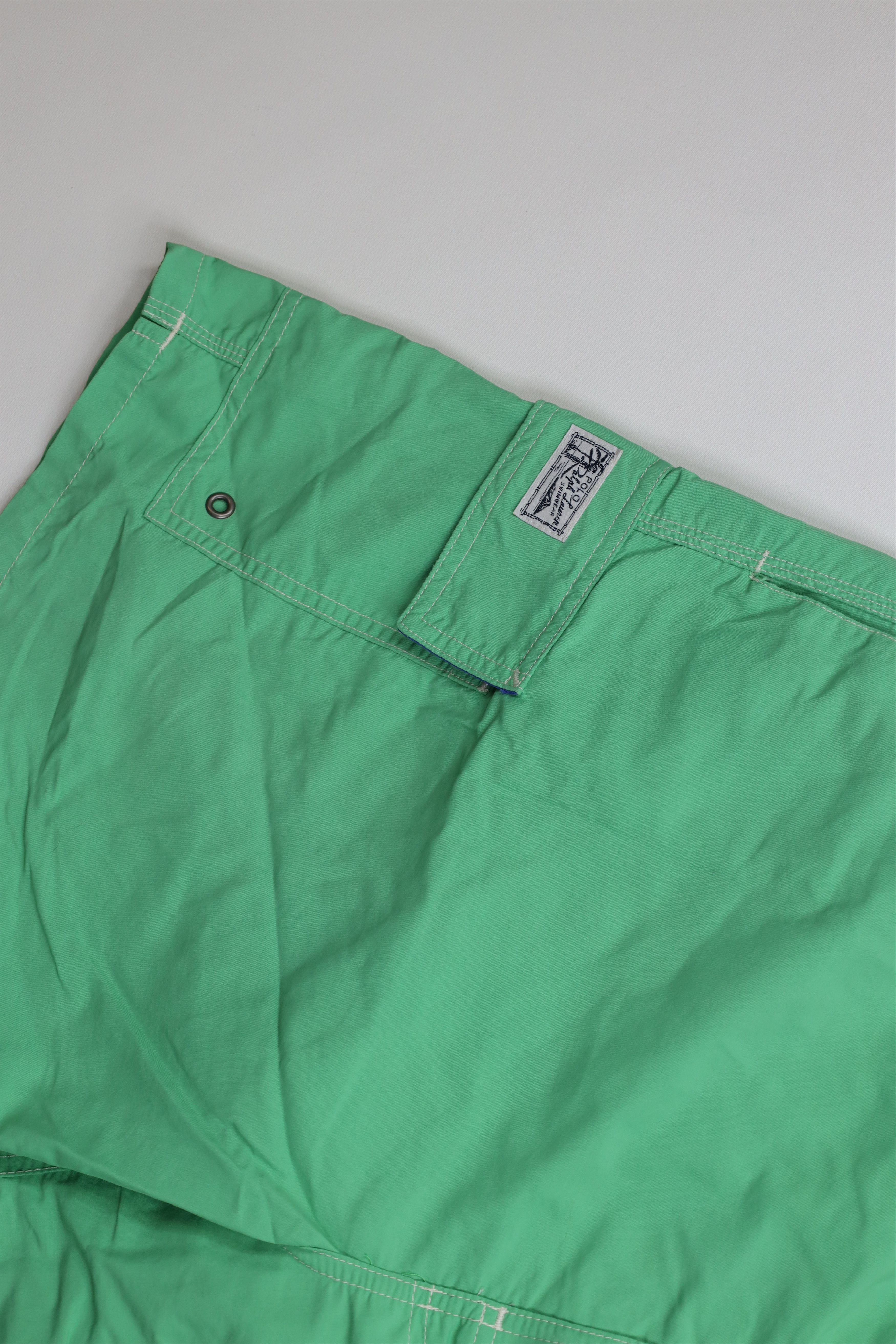 Ralph Lauren × Vintage Vintage Y2K Ralph Lauren Lined Swim Trunks Shorts Lime Green Size US 36 / EU 52 - 6 Thumbnail