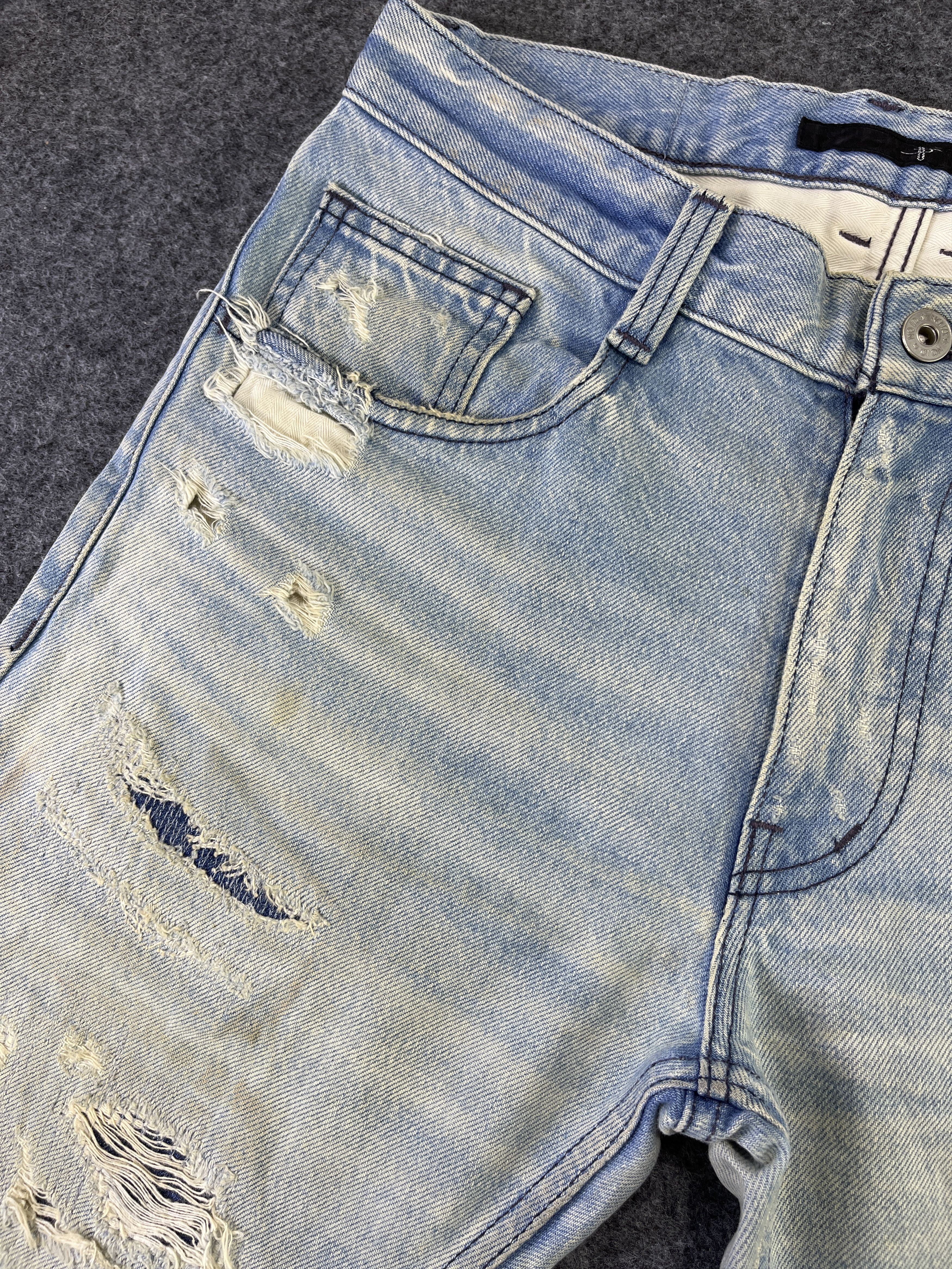 Japanese Brand NO ID Distressed Jeans Red Line Denim - J835 Size 32" / US 10 / IT 46 - 10 Thumbnail