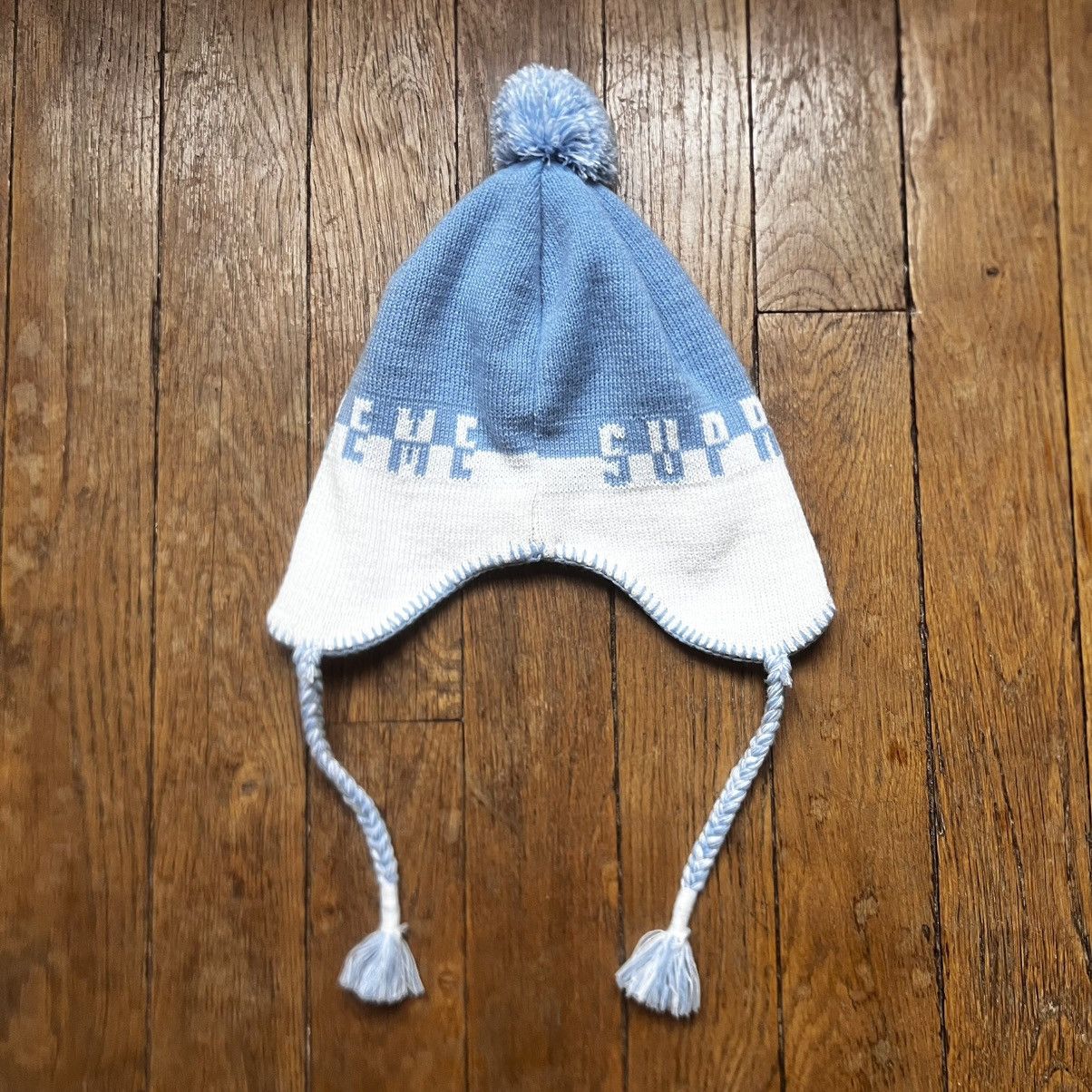 Supreme Supreme Split Logo Earflap Beanie White Baby Blue Bladee Size ONE SIZE - 2 Thumbnail