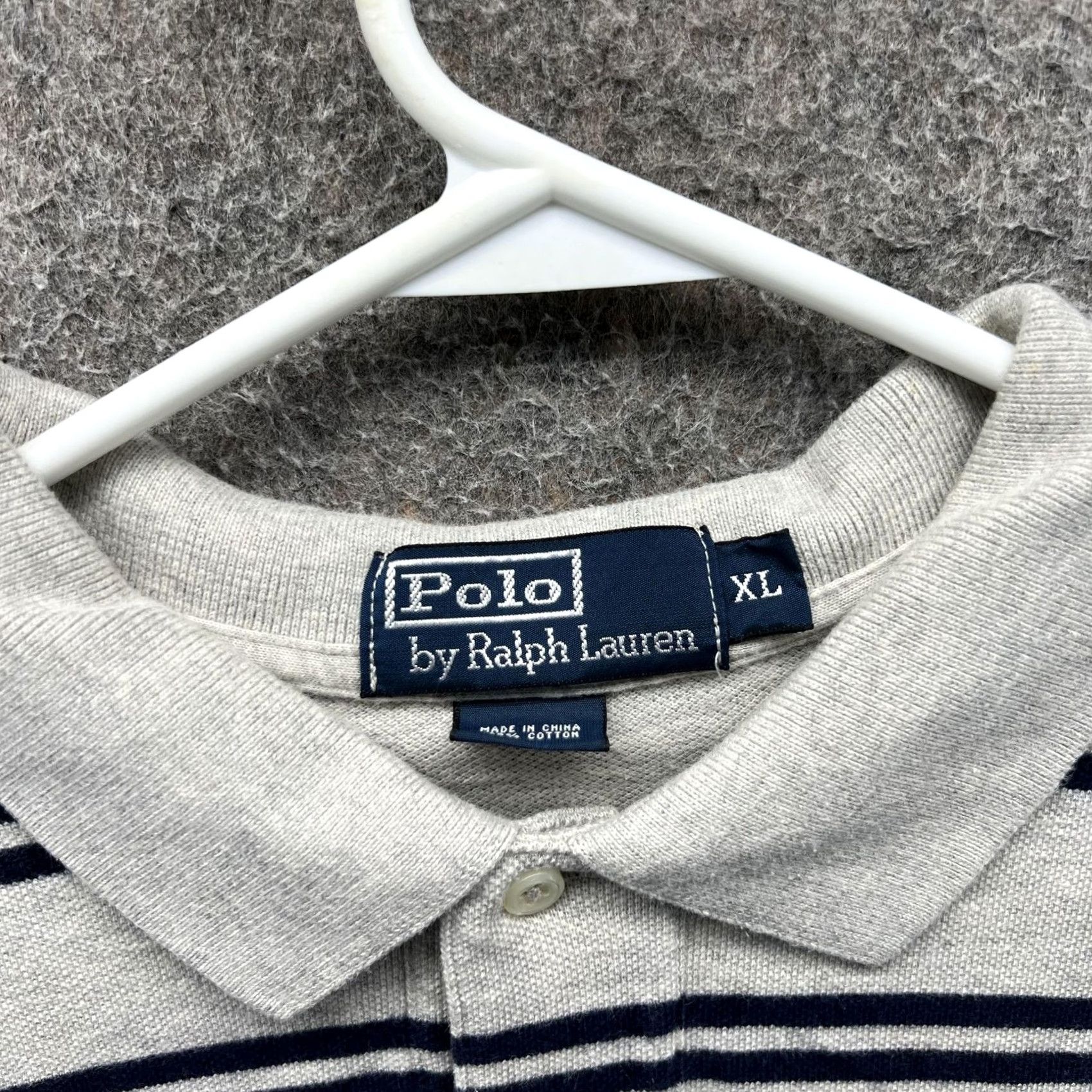Polo Ralph Lauren VINTAGE Polo by Ralph Lauren Polo Shirt Mens XL Gray Stripe Pony Pique Cotton Polo by Ralph Lauren Shirt Mens XL Gray Stripe Pony Logo Cap Sleeve? Size US XL / EU 56 / 4 - 2 Thumbnail