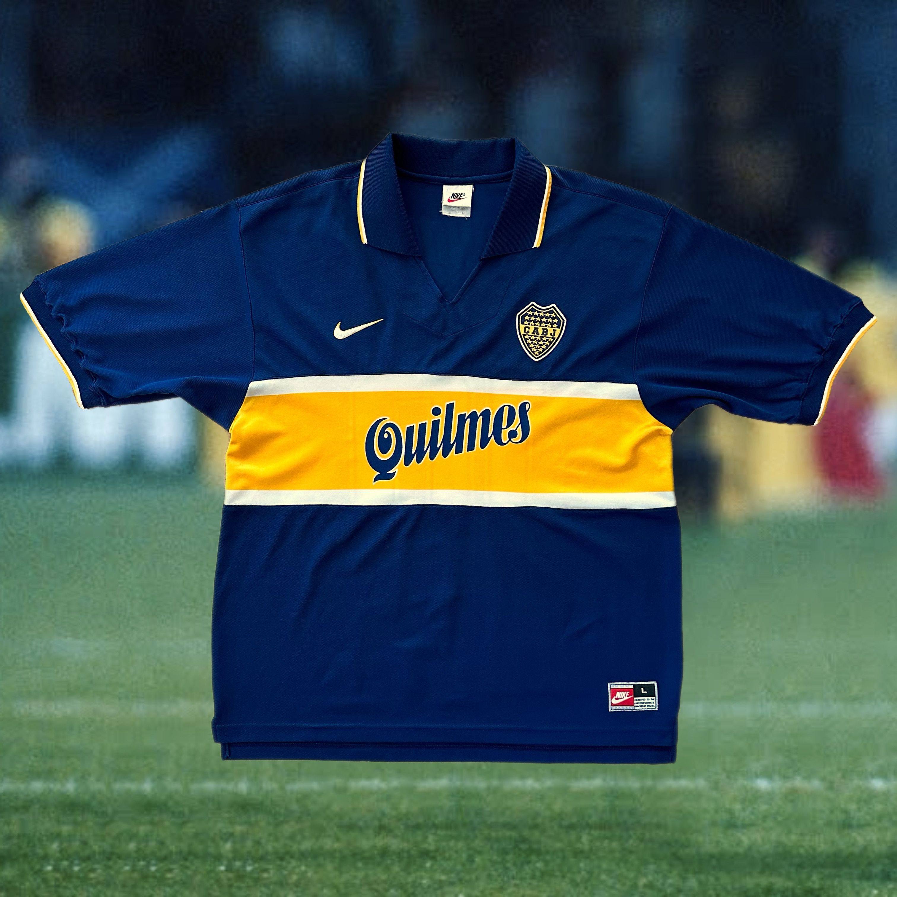 Maillot Boca Juniors Domicile 1998/00 – Nike, Taille L, Manches Courtes, D’occasion