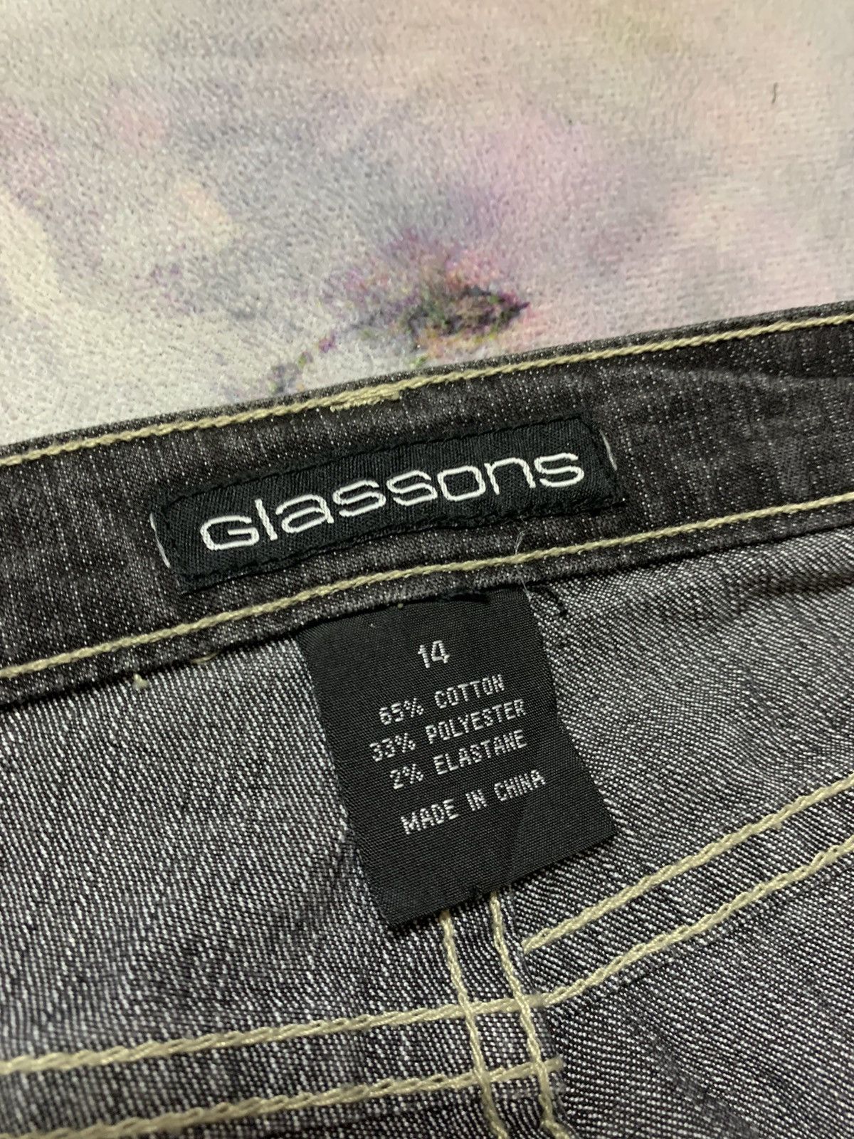 Japanese Brand Flared Japanese Brand Glassons Washed Black Wide Flare Baggy Size US 34 / EU 50 - 8 Thumbnail