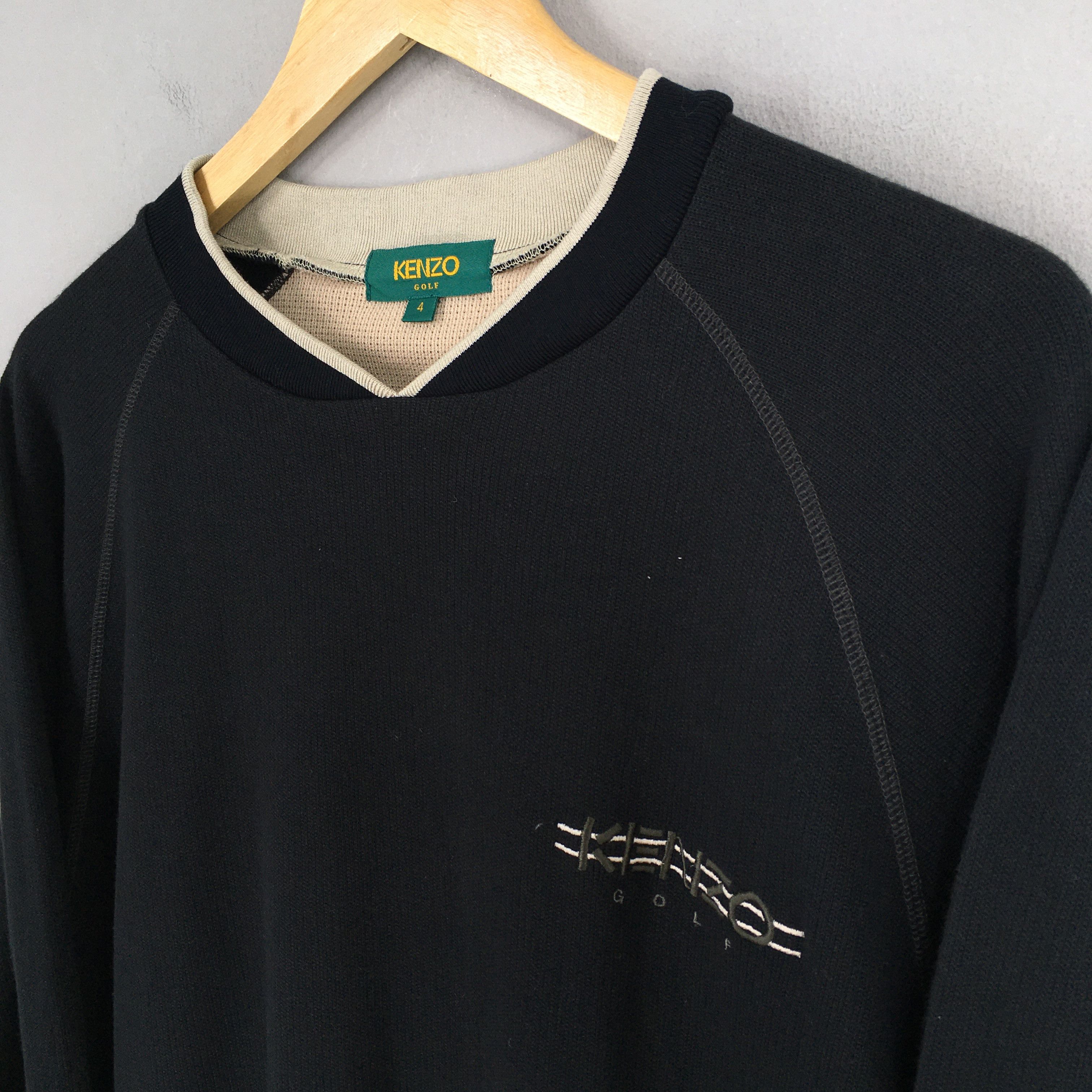 Kenzo × Vintage Vintage Kenzo Golf Black Sweater Large Size US L / EU 52-54 / 3 - 3 Thumbnail