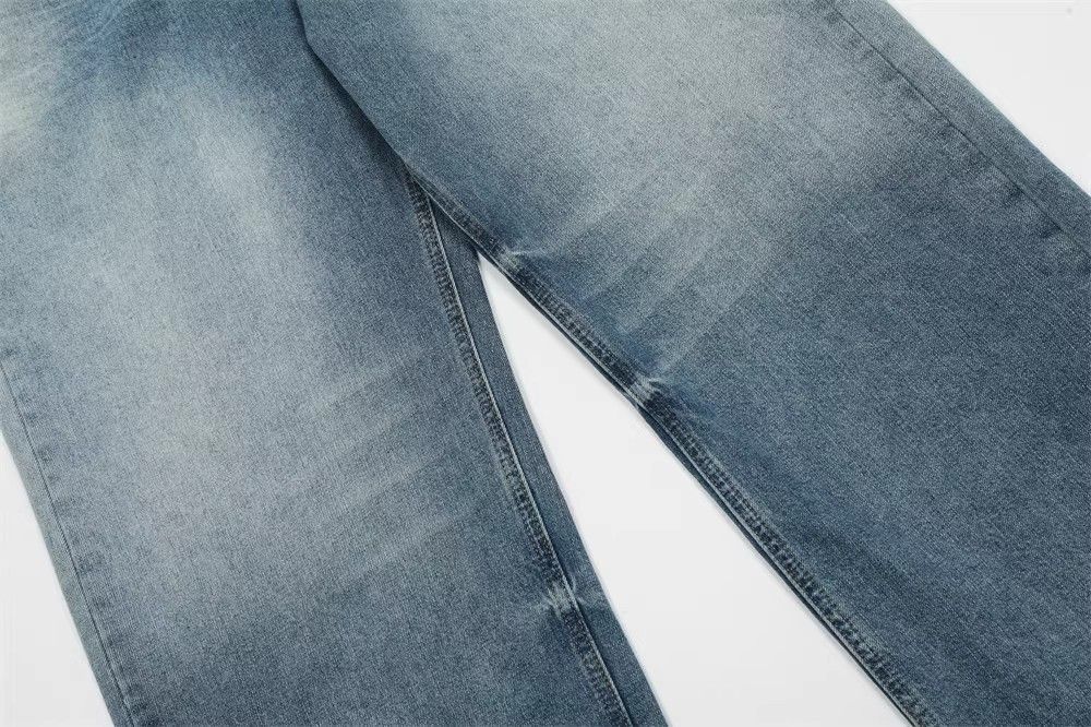 Japanese Brand × Jean American loose straight pleated distressed washed jeans Size US 32 / EU 48 - 6 Thumbnail