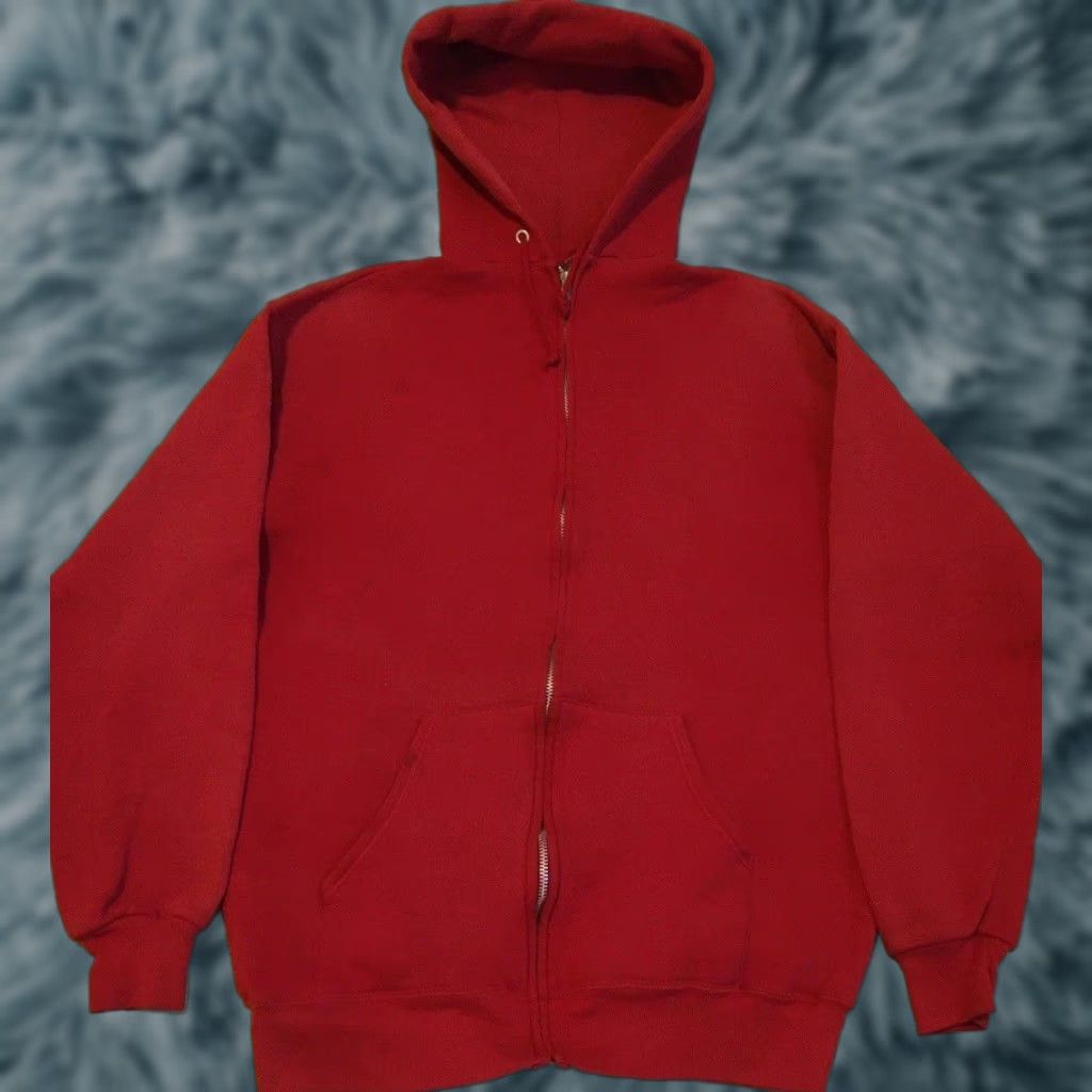 Vintage VINTAGE Punk Hoodie Mens S Red 80s Distress Zip Sweatshirt Biker Skate Surf Grunge USA 90s Size US S / EU 44-46 / 1 - 1 Thumbnail