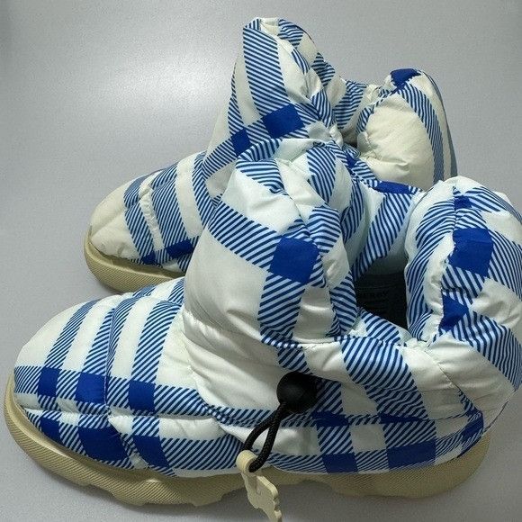 Burberry Burberry Check Pillow Boots Blue White Men’s Size EU 41/US 8 Size US 8 / EU 41 - 3 Thumbnail
