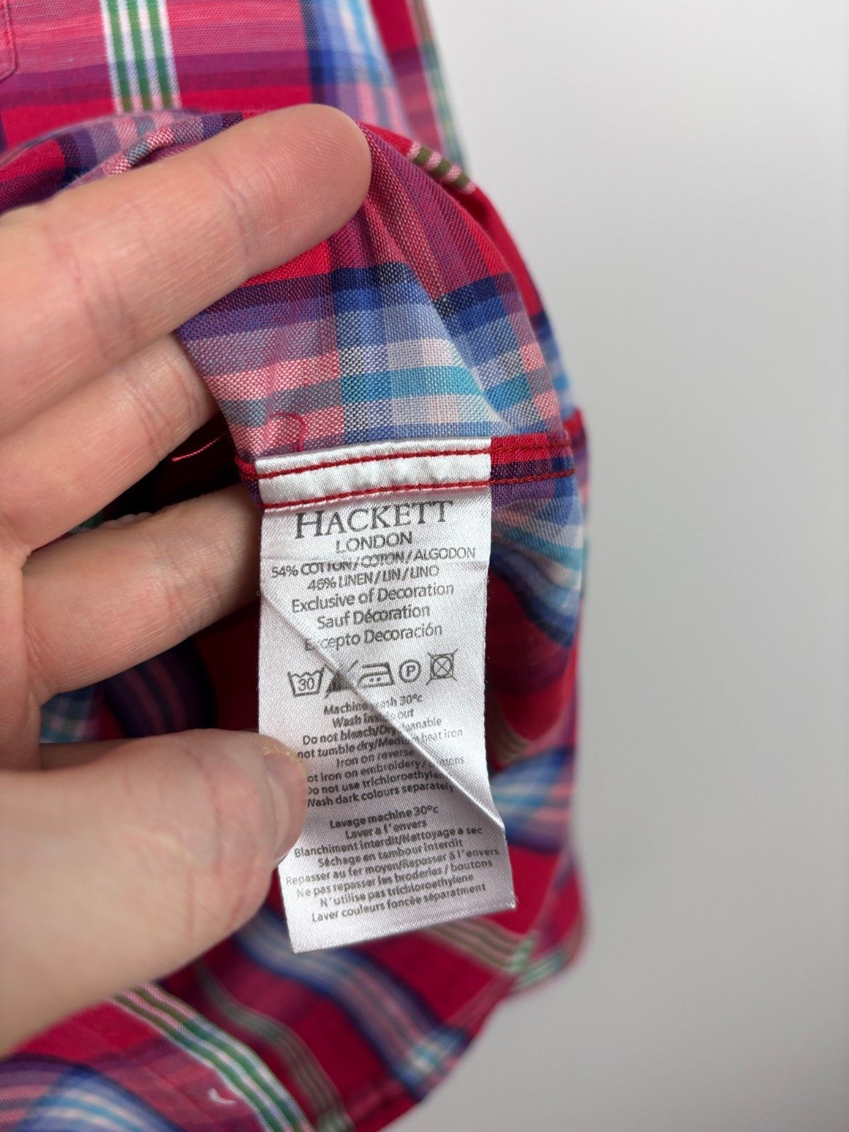 Hackett Hackett London Flannel Button Up Shirt Linen Cotton Size L Size US L / EU 52-54 / 3 - 9 Thumbnail