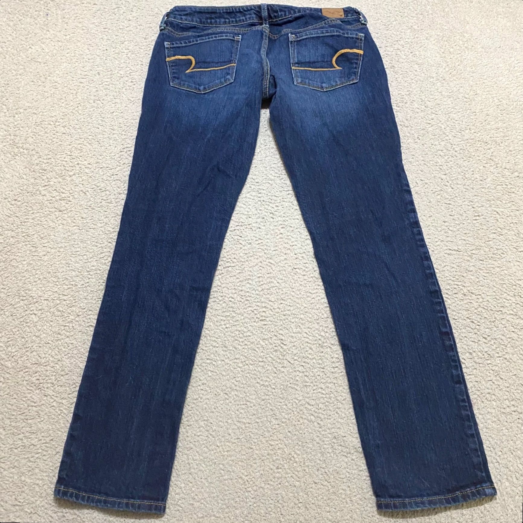 American Eagle Outfitters American Eagle Outfitters Jeans Women's 8 Blue Denim Dark Wash Skinny Low Rise 5-Pocket Stretch/Machine Washable Boys Girls Mens Womens Size 30" / US 8 / IT 44 - 2 Thumbnail