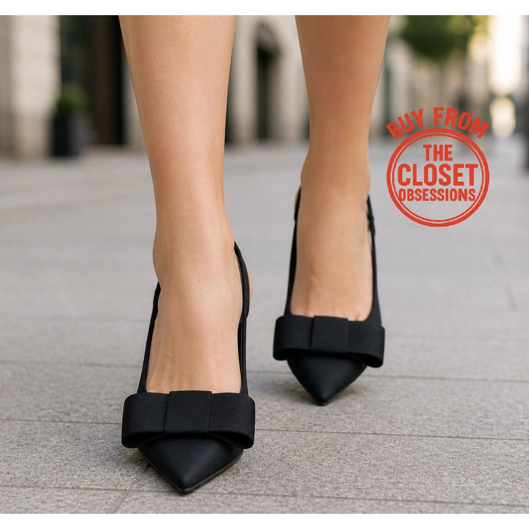 Zara ZARA Black Slingback Heels NWT Size US 8 / IT 38 - 22 Thumbnail