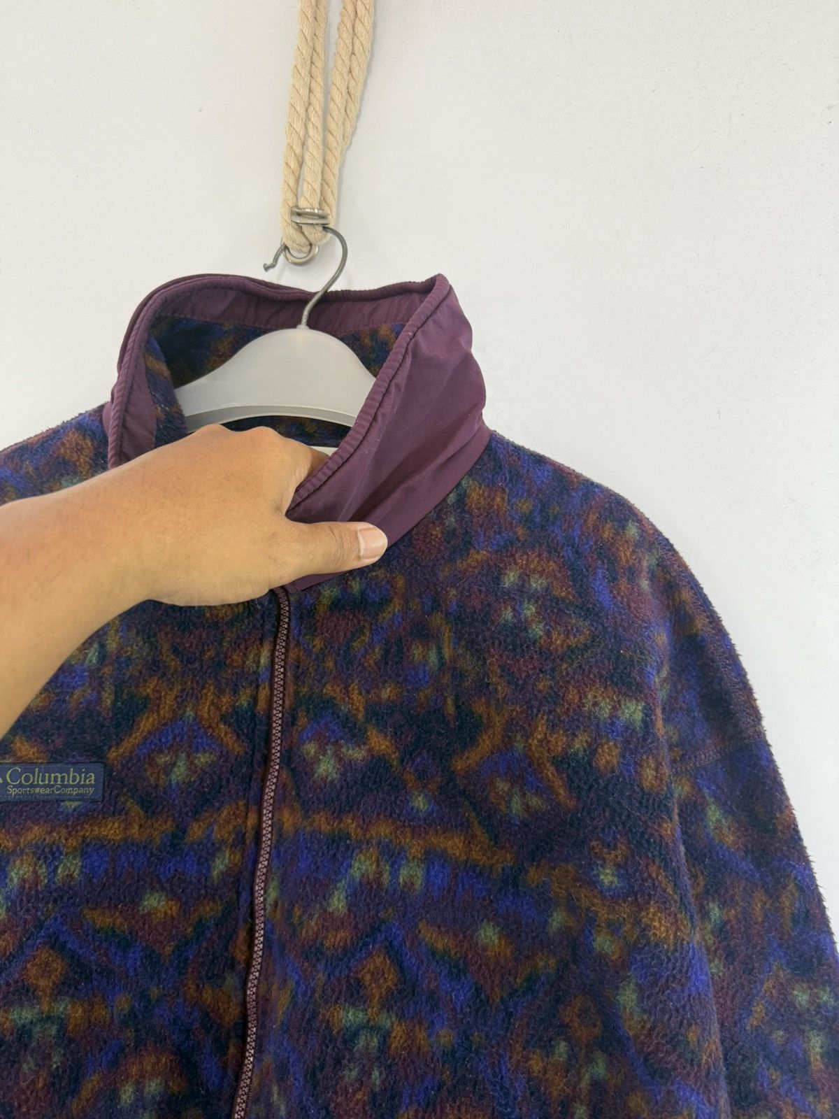 Columbia 🔥 90's Multi-Coloured GEOMETRIC Columbia Fleece Sweat Jacket Size US L / EU 52-54 / 3 - 5 Thumbnail