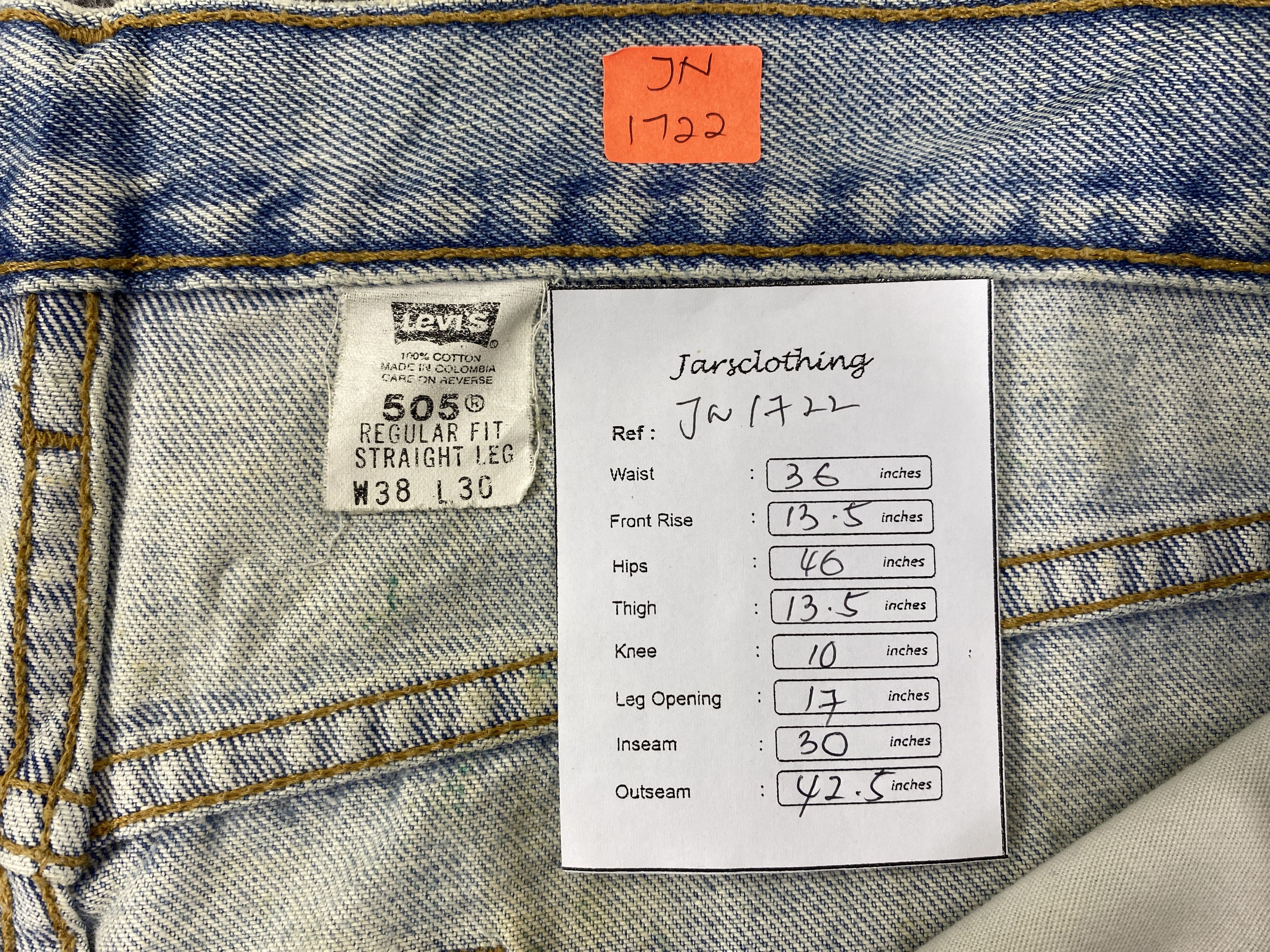 Levi's Light Blue Wash Vintage Levi's 505 36x30 Denim -JN1722 Size US 36 / EU 52 - 8 Thumbnail