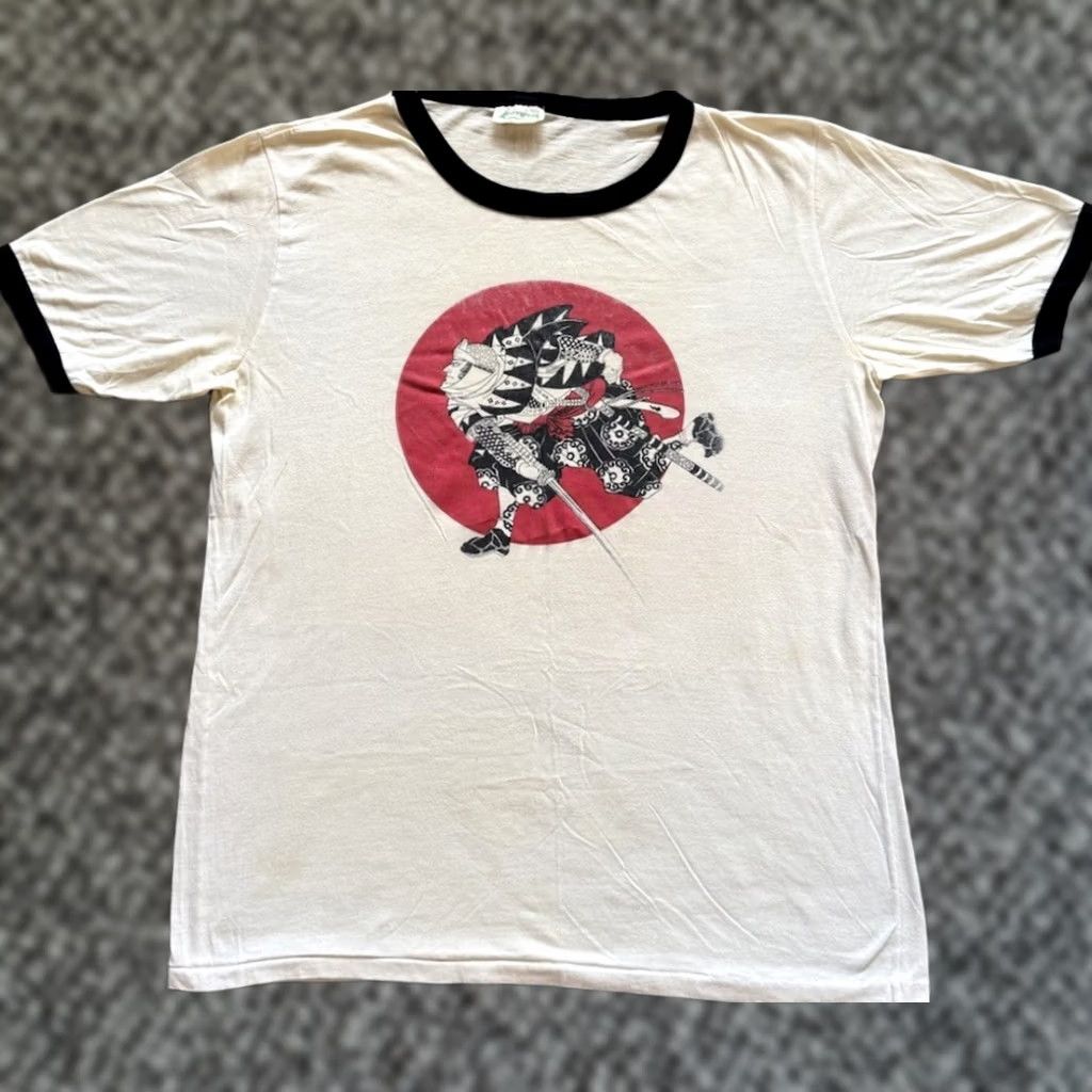 Evergreen VINTAGE 70s Japanese Samurai Ringer T Shirt XL Japan Culture Evergreen Art Punk Mens Size US XL / EU 56 / 4 - 1 Thumbnail