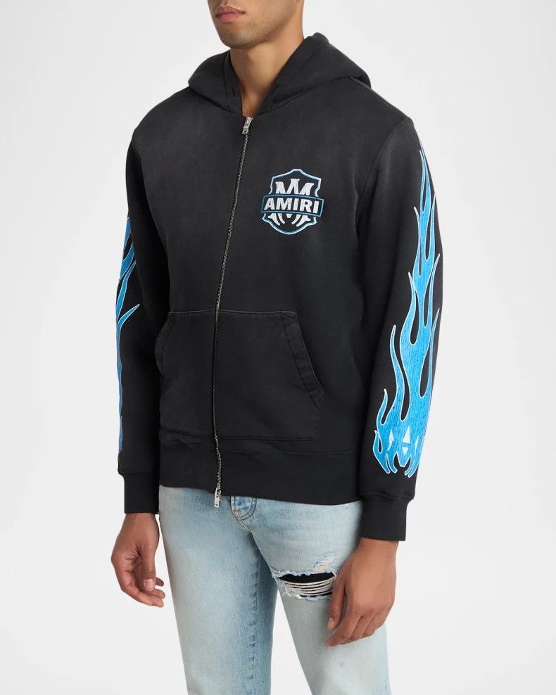 Amiri os11x0526 MA Flames Full-Zip Hoodie in Black Size US S / EU 44-46 / 1 - 4 Thumbnail