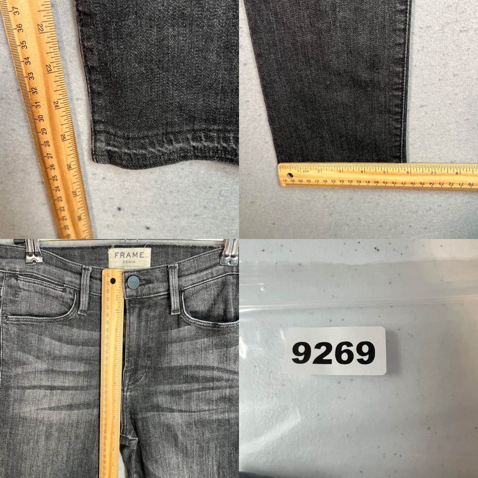 Frame FRAME Jeans Womens Mid Rise Slim Leg Size 25 Black Stretch Denim Pants Size 42" / US 20 - 8 Thumbnail