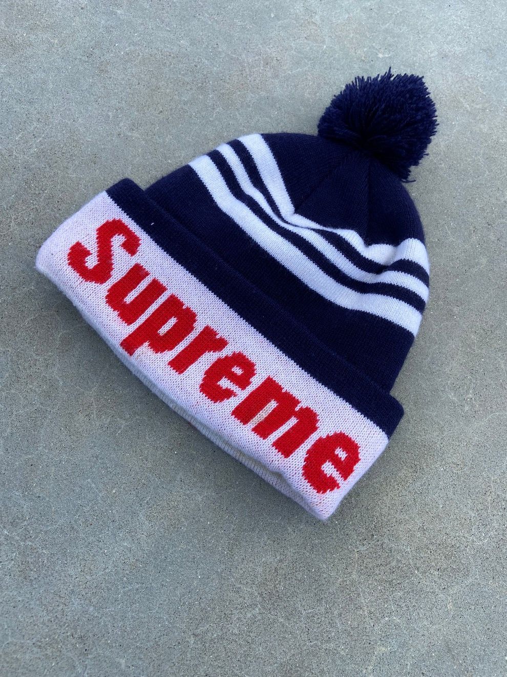 Supreme Supreme Chenille Stripe Beanie FW19 | Grailed