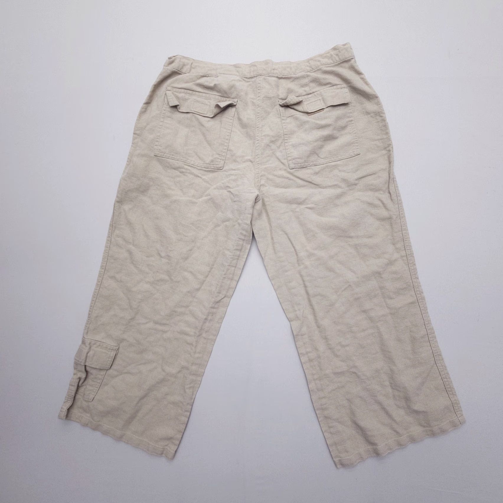 Eddie Bauer Eddie Bauer Capri Pants Womens 12 Petite Beige Cotton Linen Casual Gorp Size 34" / US 12 / IT 48 - 2 Thumbnail