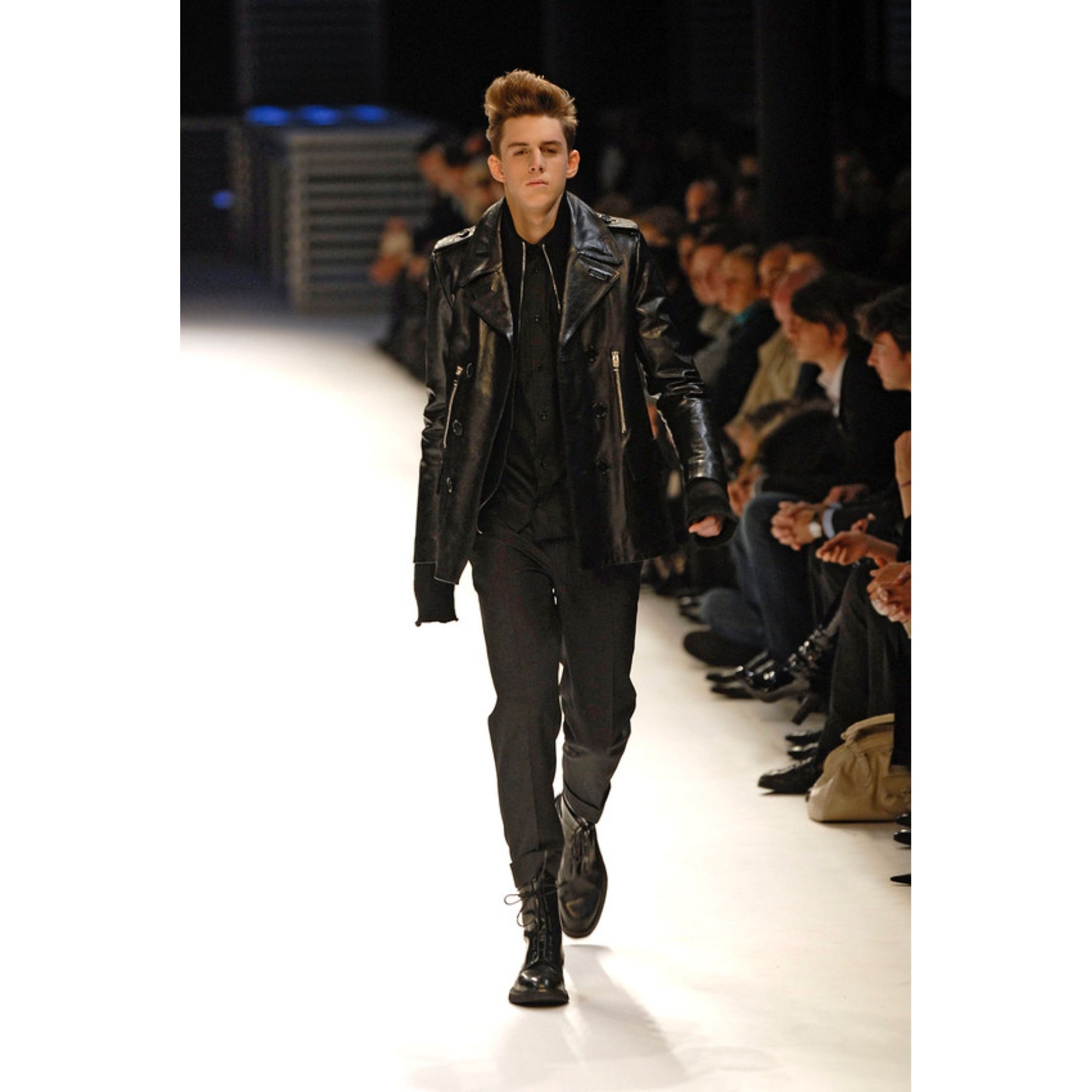 Dior × Hedi Slimane Dior Homme AW07 "Navigate" Leather Trench Coat Size US M / EU 48-50 / 2 - 2 Thumbnail
