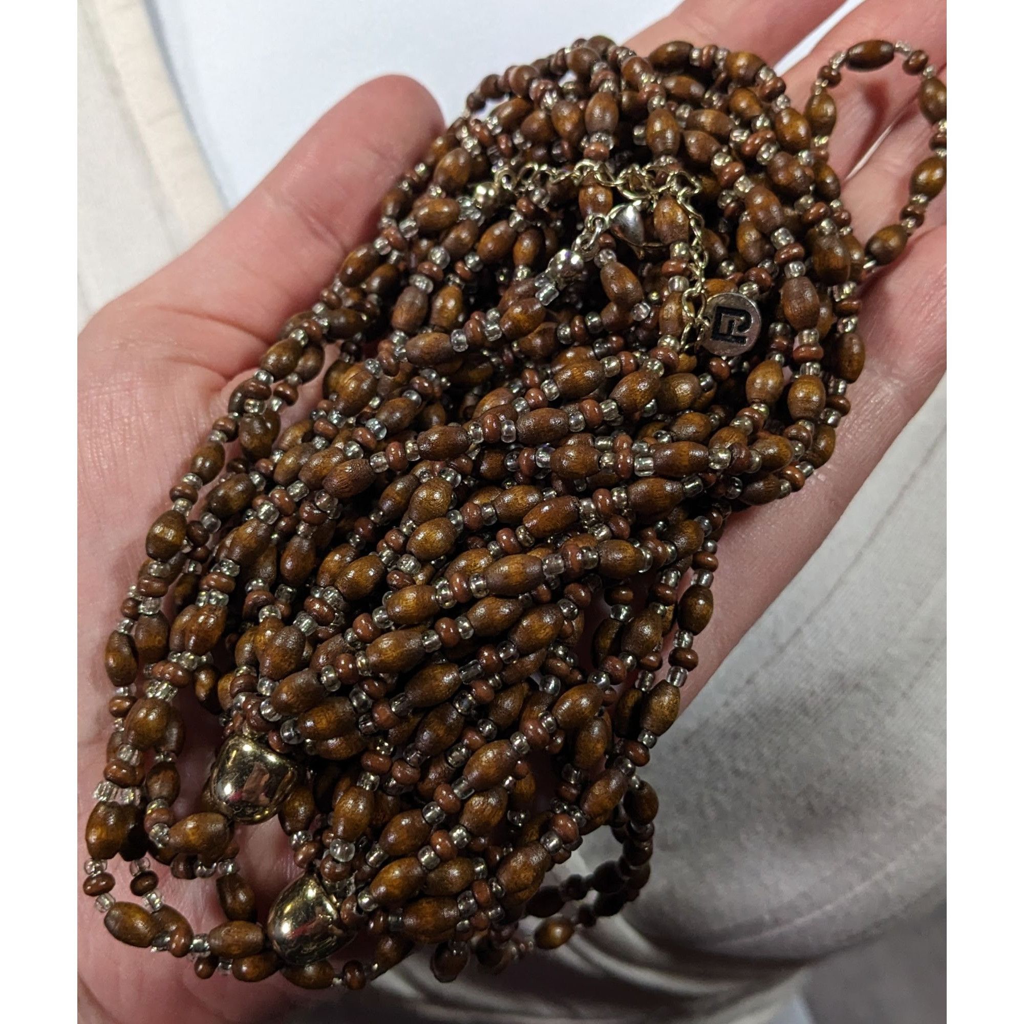 Other FJ Bohemian Brown Wood And Glass Beaded Multilayer Necklace Size ONE SIZE - 6 Thumbnail