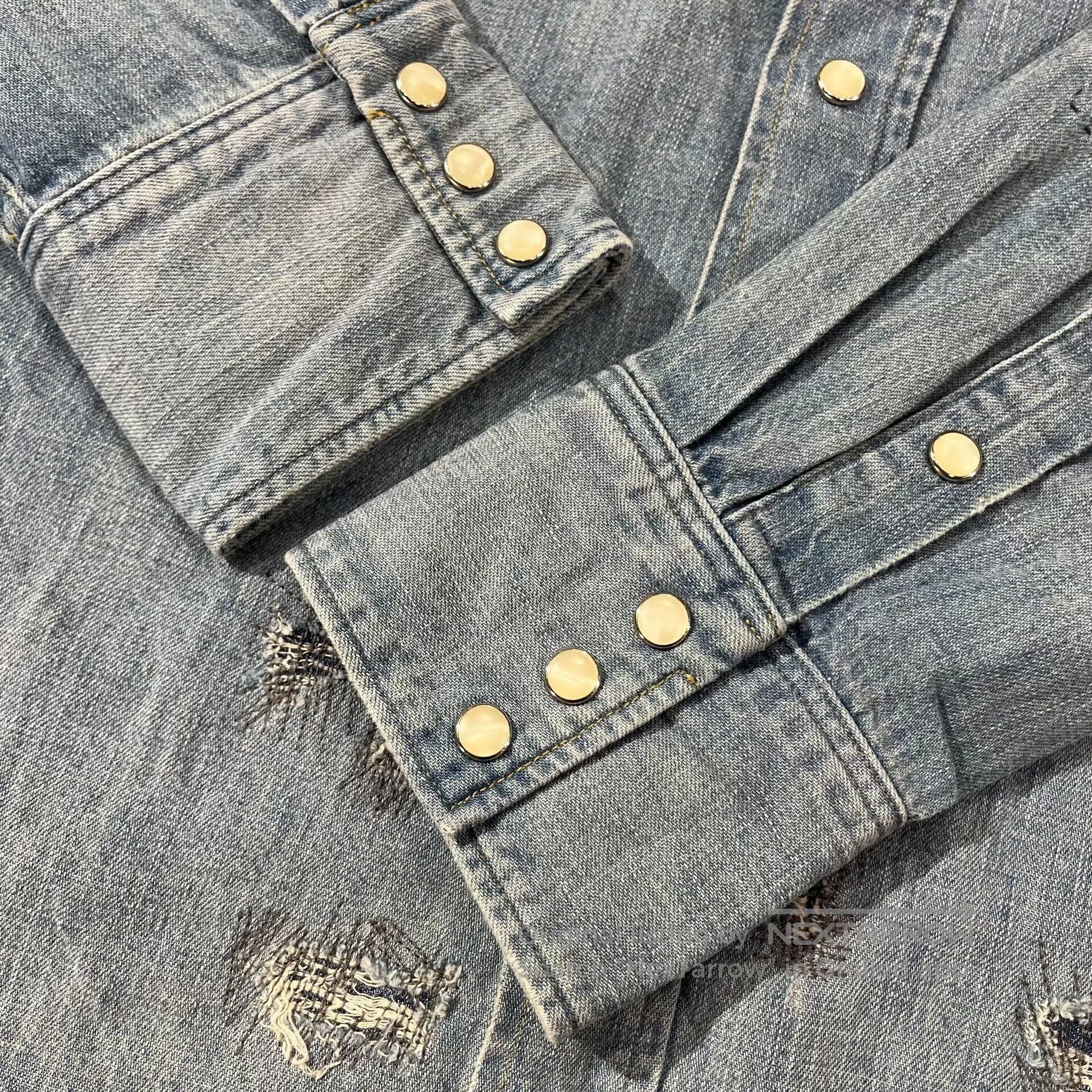 RRL Ralph Lauren vintage ralph lauren distressed denim shirt. Size US M / EU 48-50 / 2 - 8 Thumbnail