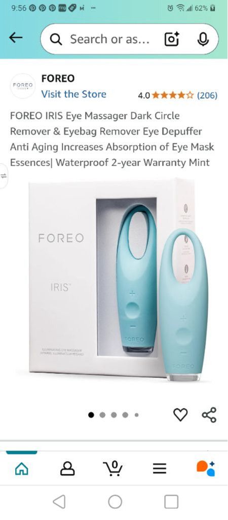 Lunya FOREO IRIS Illuminating Eye Massager in Mint NIP Size ONE SIZE - 1 Thumbnail