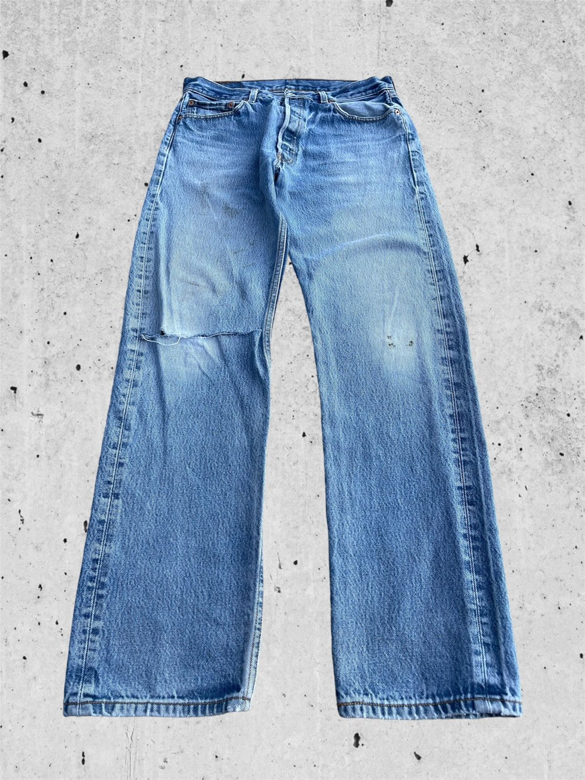 Jean × Levi's 🔥 Levi's 501 XX Blue Distressed Denim W32 🔥 Size US 32 / EU 48 - 3 Thumbnail