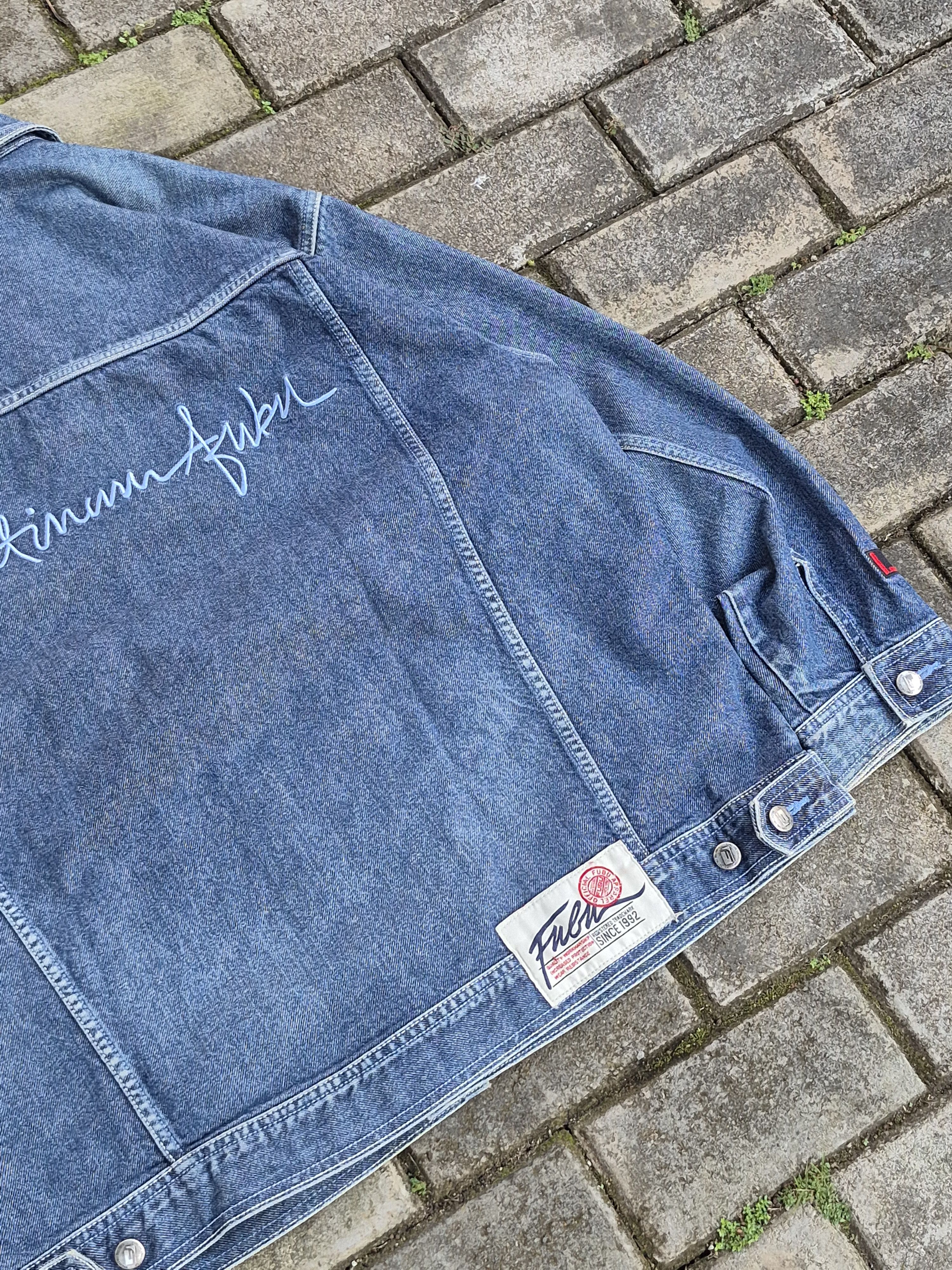 Fubu Trucker Denim Jacket Type 1 Platinum Fubu Size US XL / EU 56 / 4 - 4 Thumbnail