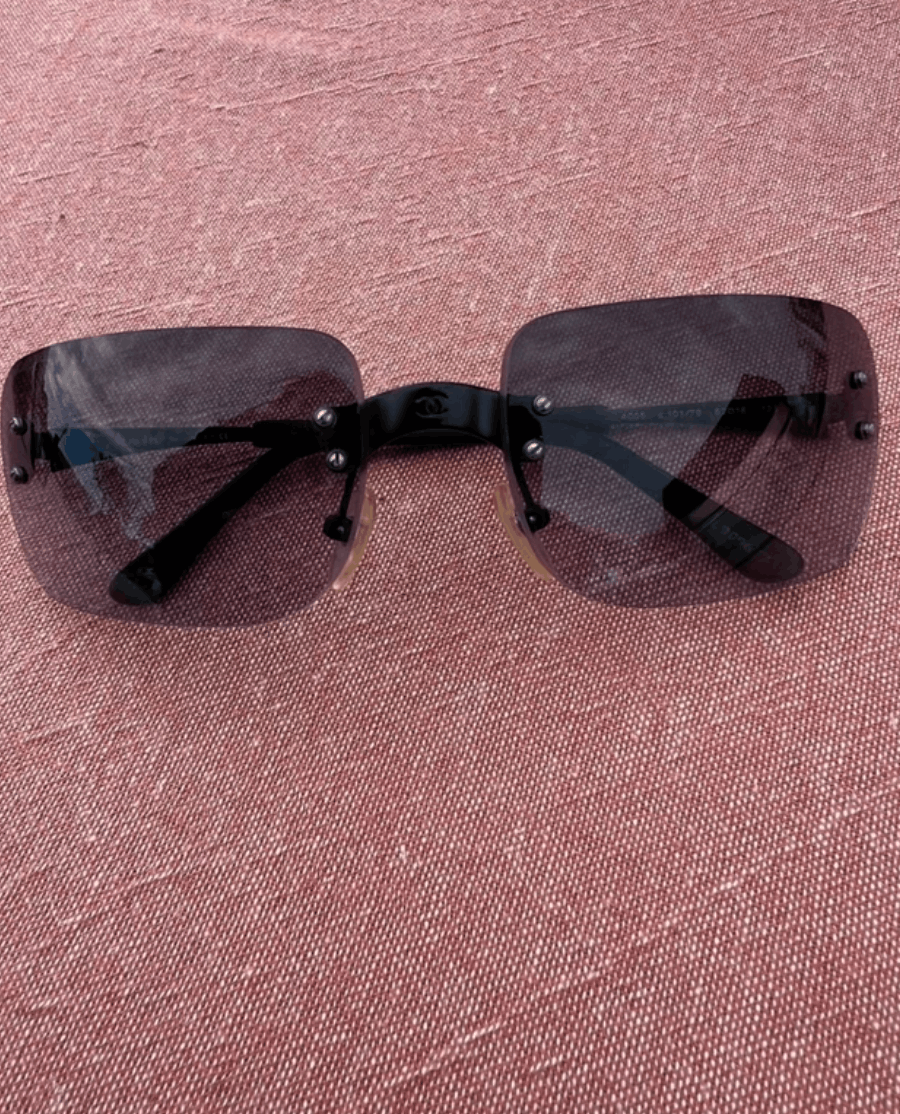 Chanel Sunglasses 4005 Rhinestone Rimless 4017 Vintage