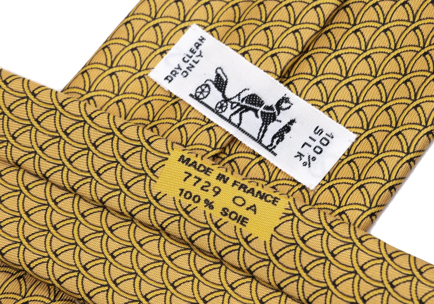 Hermes Silk Printed Tie in Yellow Size ONE SIZE - 7 Thumbnail