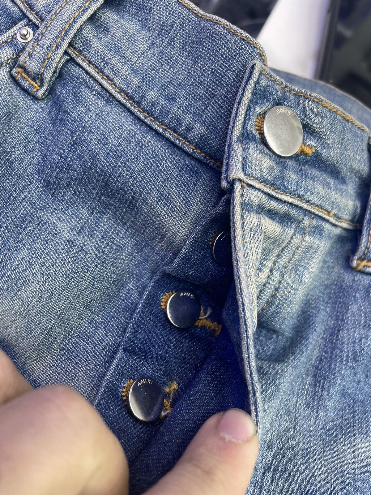 Amiri Amiri Flame Jeans ( Blue/Orange/ Red) Size US 34 / EU 50 - 3 Thumbnail