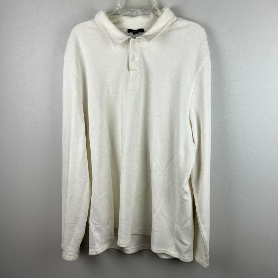 Vince Vince Off-White Pique Double Knit Long Sleeve Polo Size XXL Size US XXL / EU 58 / 5 - 5 Thumbnail
