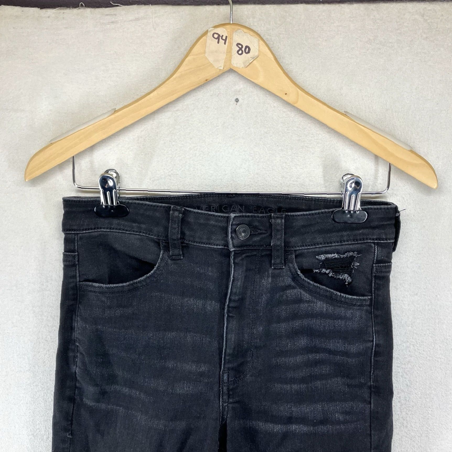 American Eagle Outfitters American Eagle Next Level Stretch Super Hi Rise Jeggings 6 Short Distressed Women Size 28" / US 6 / IT 42 - 5 Thumbnail
