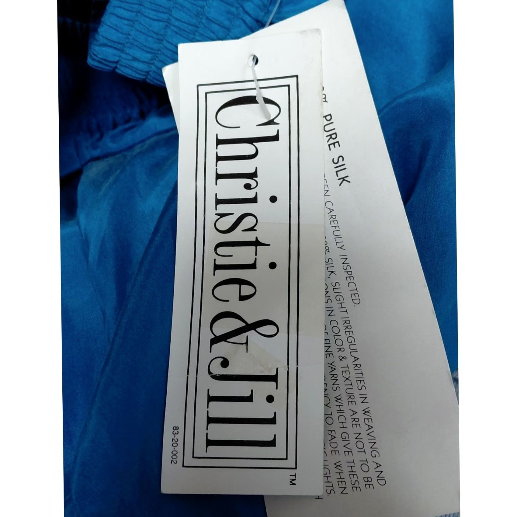 Vintage Christie & Jill Silk Pants Blue Solid Regular 100% Silk Women Size L Size 36" / US 14 / IT 50 - 4 Thumbnail