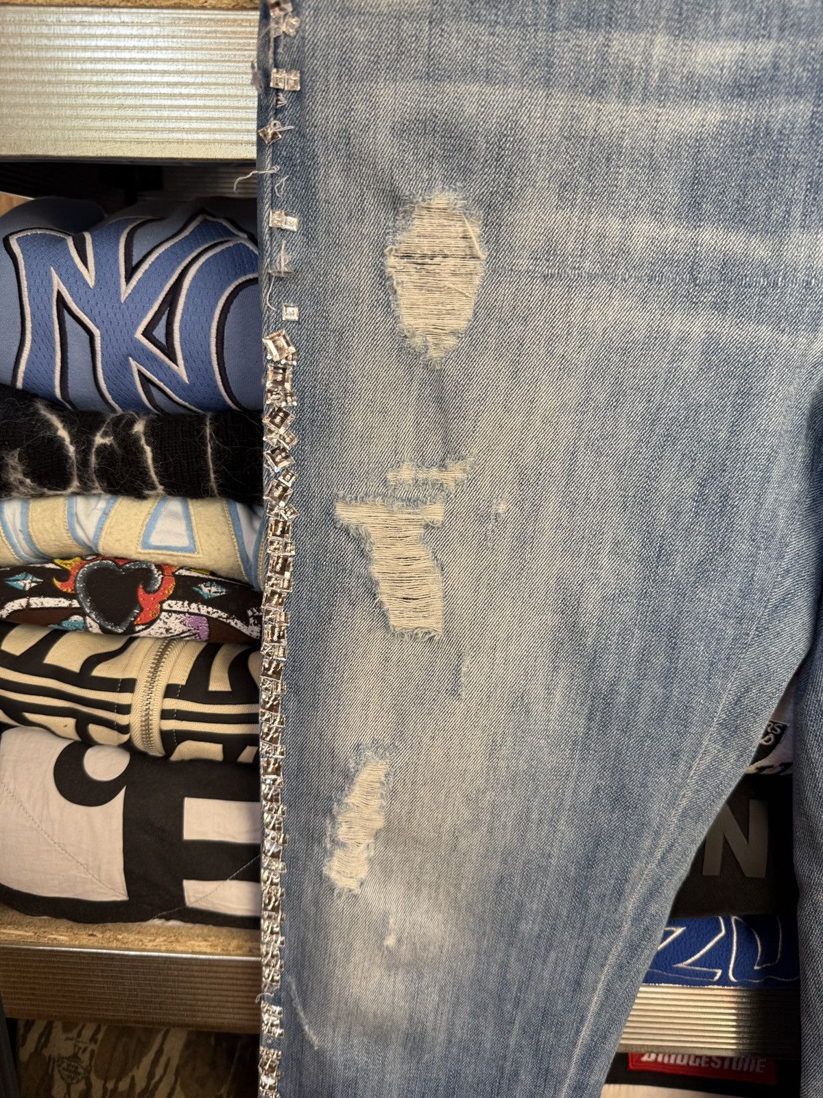 Versace Versus Versace Distressed Faded Colour Denim Jeans Pants Size US 28 / EU 44 - 6 Thumbnail