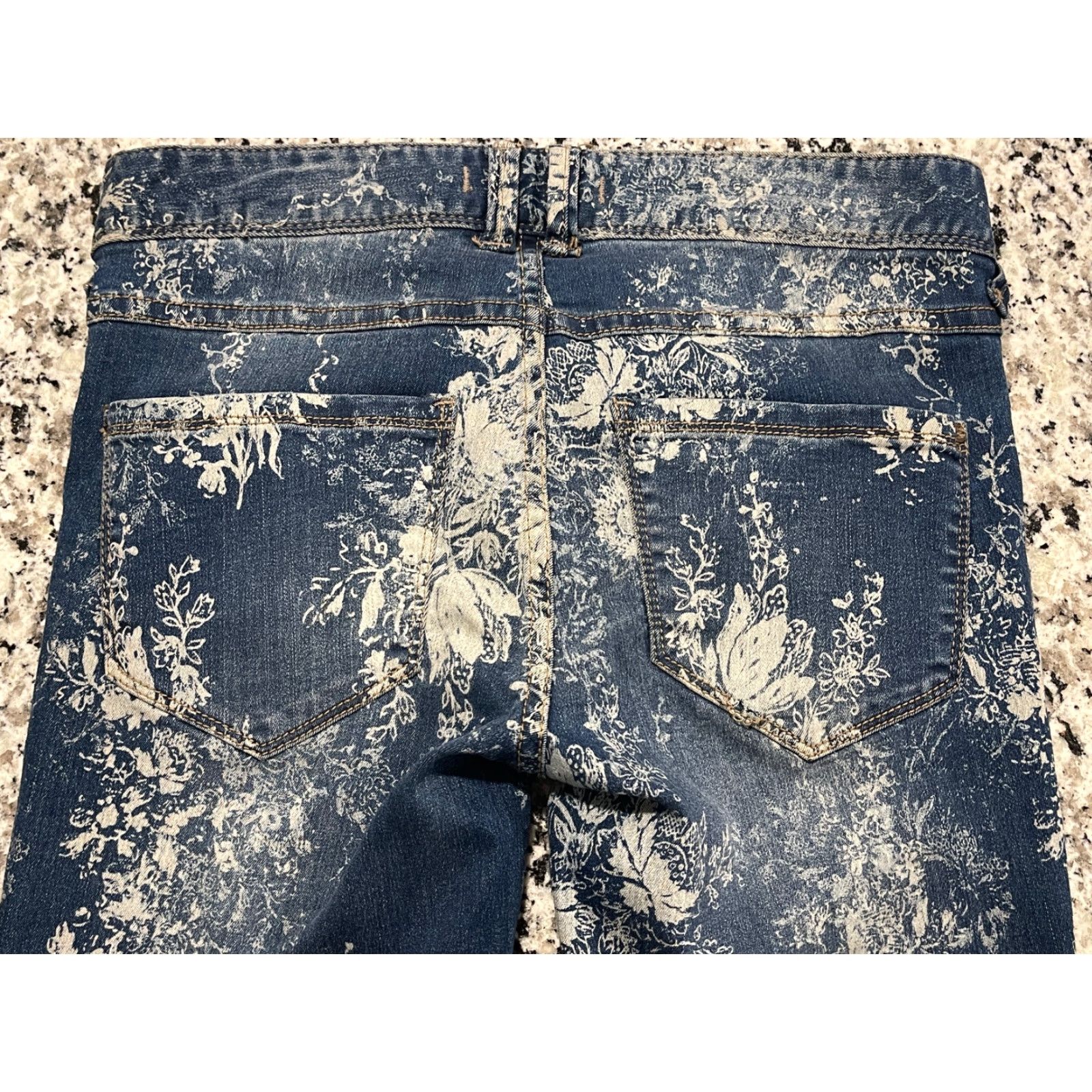 Free People FREE PEOPLE Floral Print Skinny Jeans Women Size 26 Blue Size 26" / US 2 / IT 38 - 5 Thumbnail