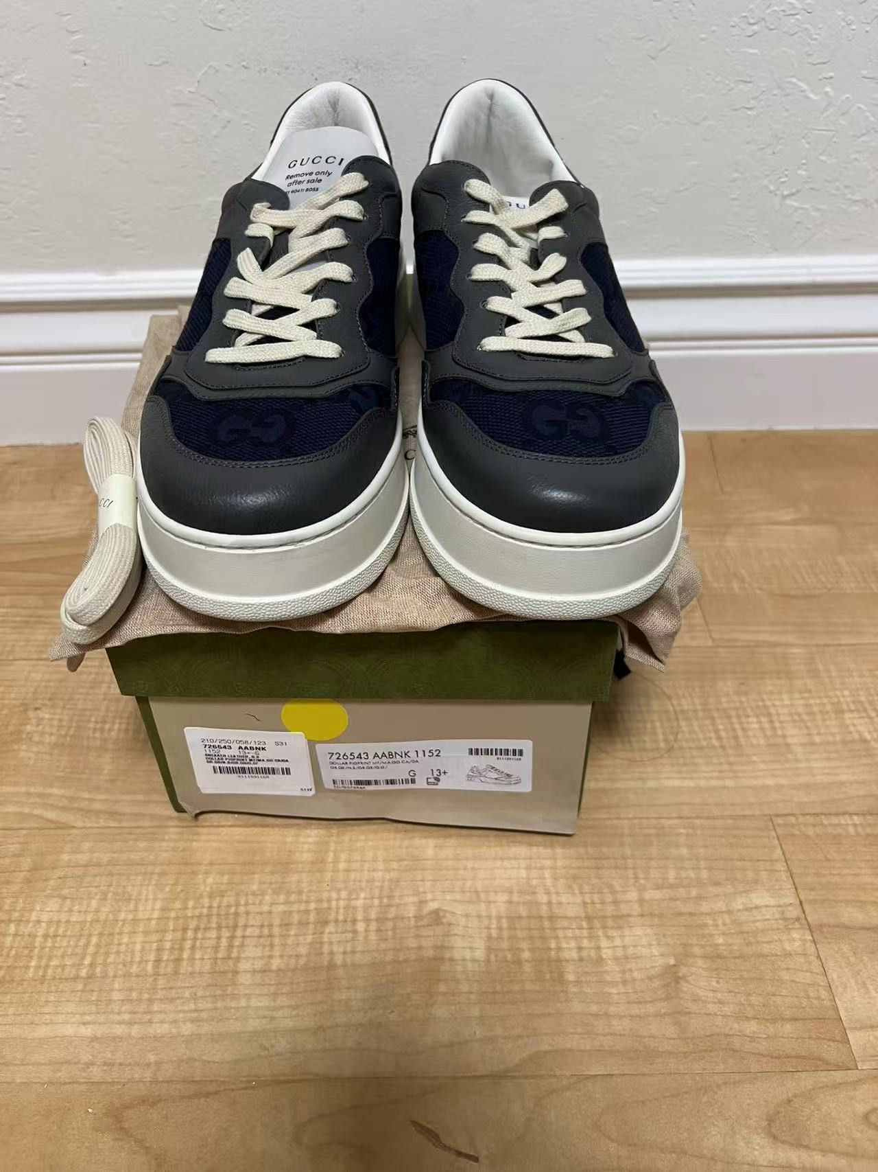 Gucci Gucci GG Lace Up Sneaker Grey Blue Size US 14 / EU 47 - 1 Thumbnail