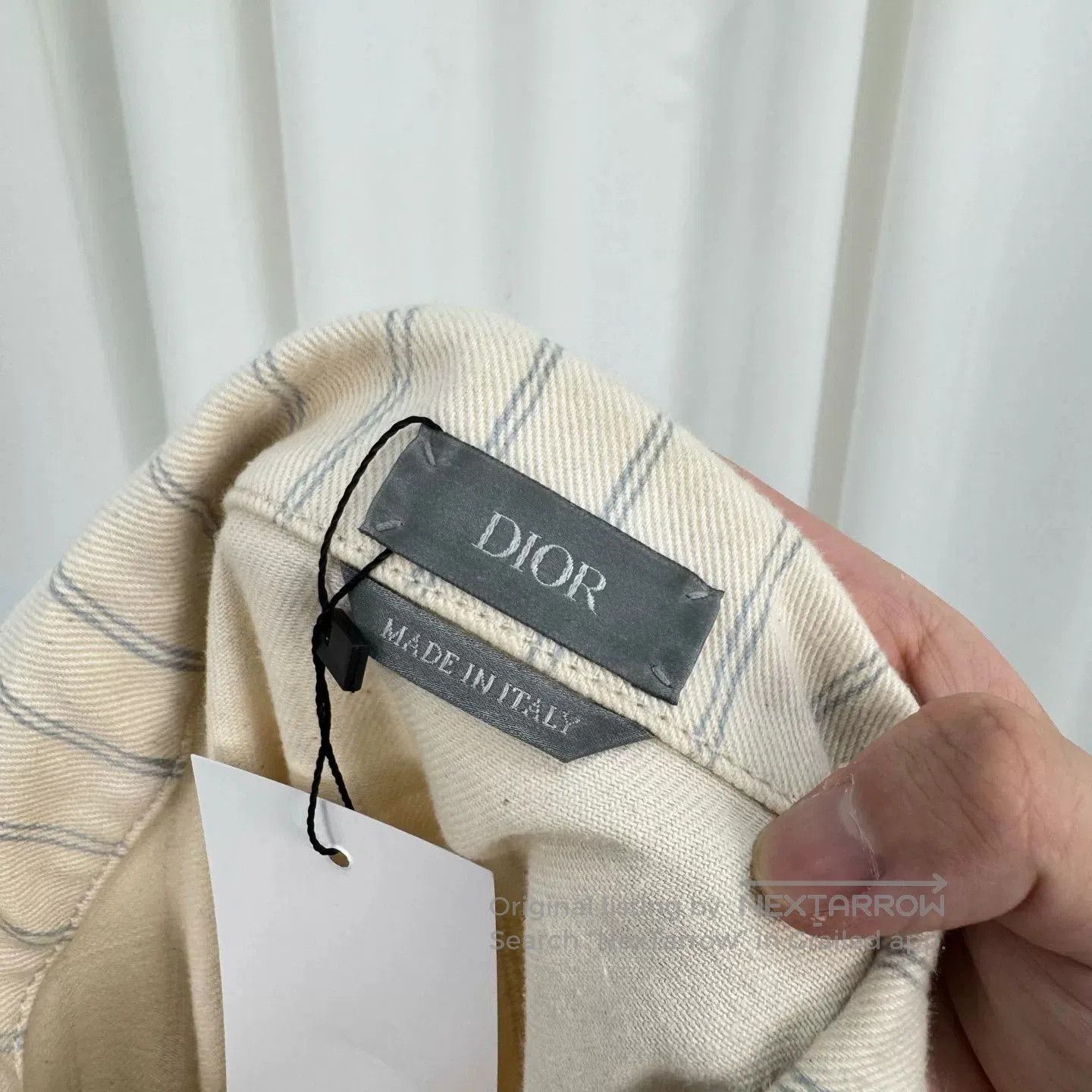 Dior dior striped denim jacket in off-white. Size US L / EU 52-54 / 3 - 5 Thumbnail