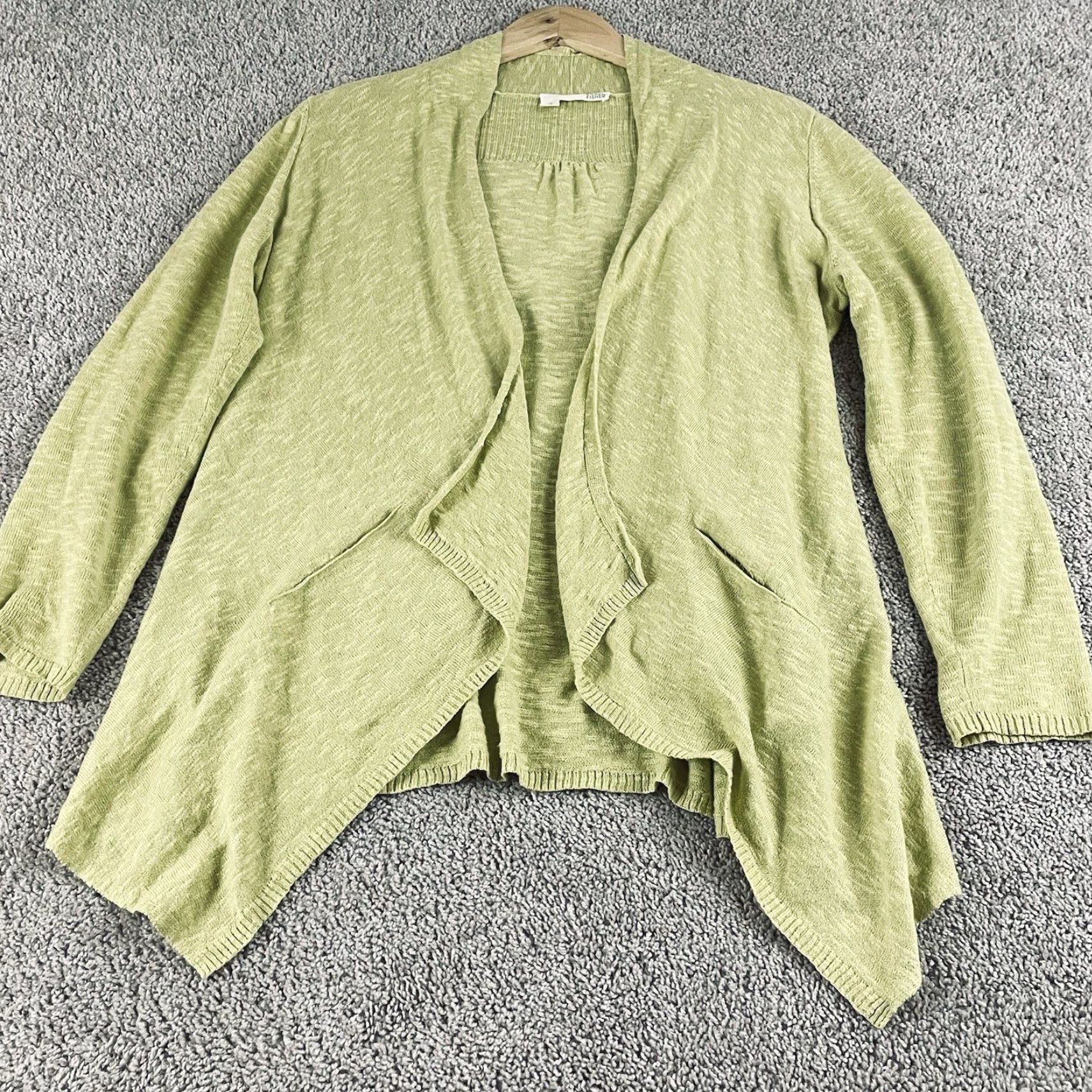 Eileen Fisher Eileen Fisher Cardigan Medium Linen Open Handkerchief Hem Quiet Luxury 166 Size M / US 6-8 / IT 42-44 - 2 Thumbnail