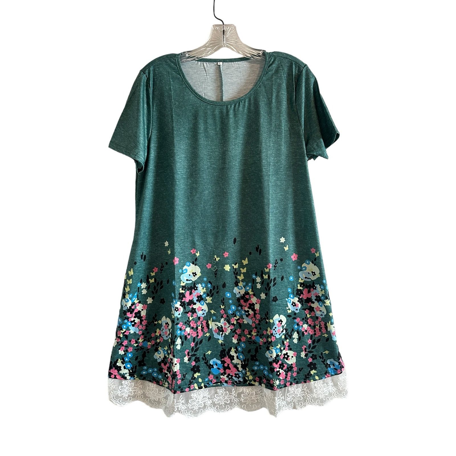 Other Short Sleeve Lace Tunic Swing T Shirt Dress with Pockets -L Size L / US 10 / IT 46 - 3 Thumbnail
