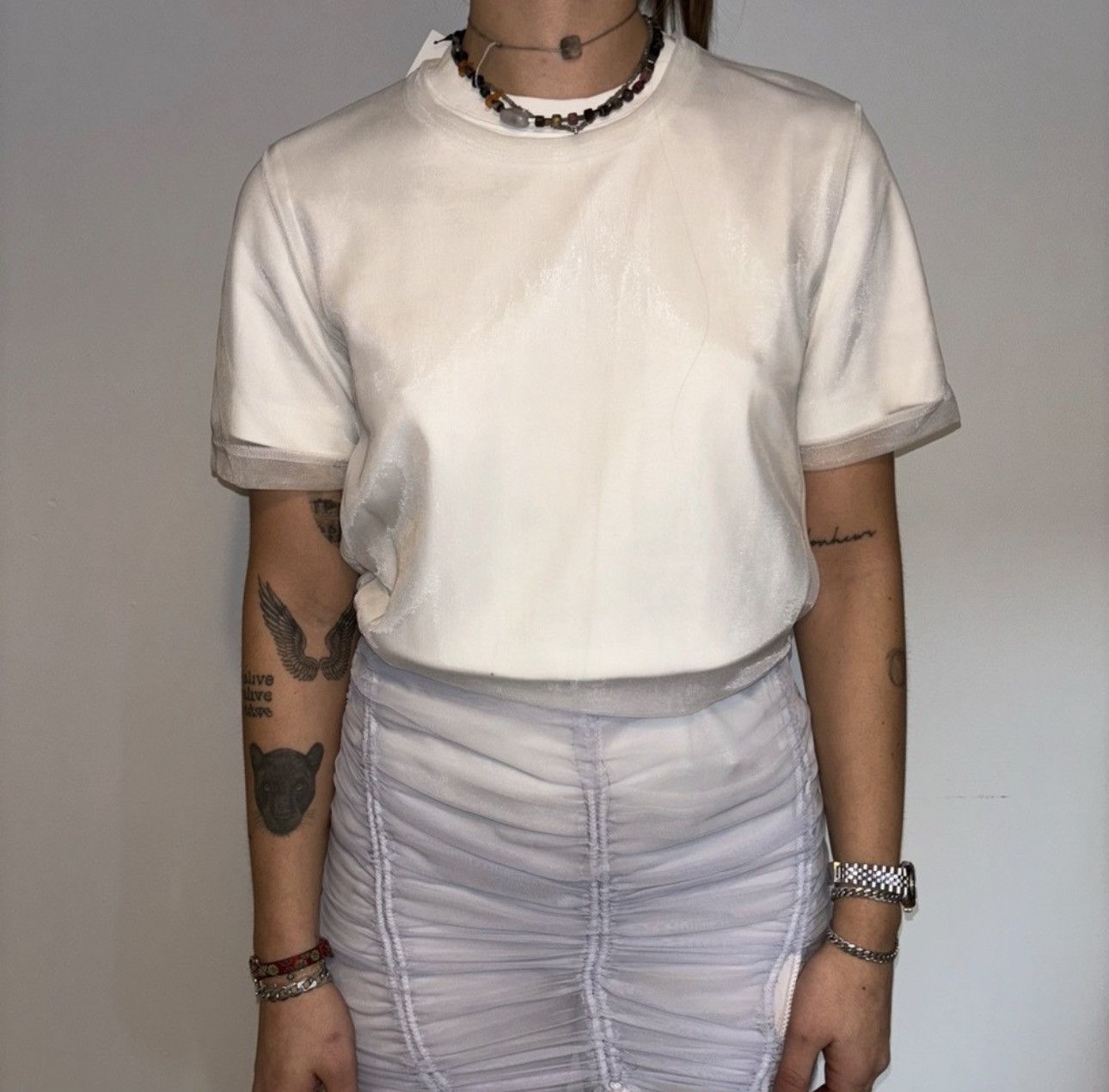 Junya Watanabe JUNYA WATANABE sheer white t-shirt transparent Size M / US 6-8 / IT 42-44 - 11 Thumbnail