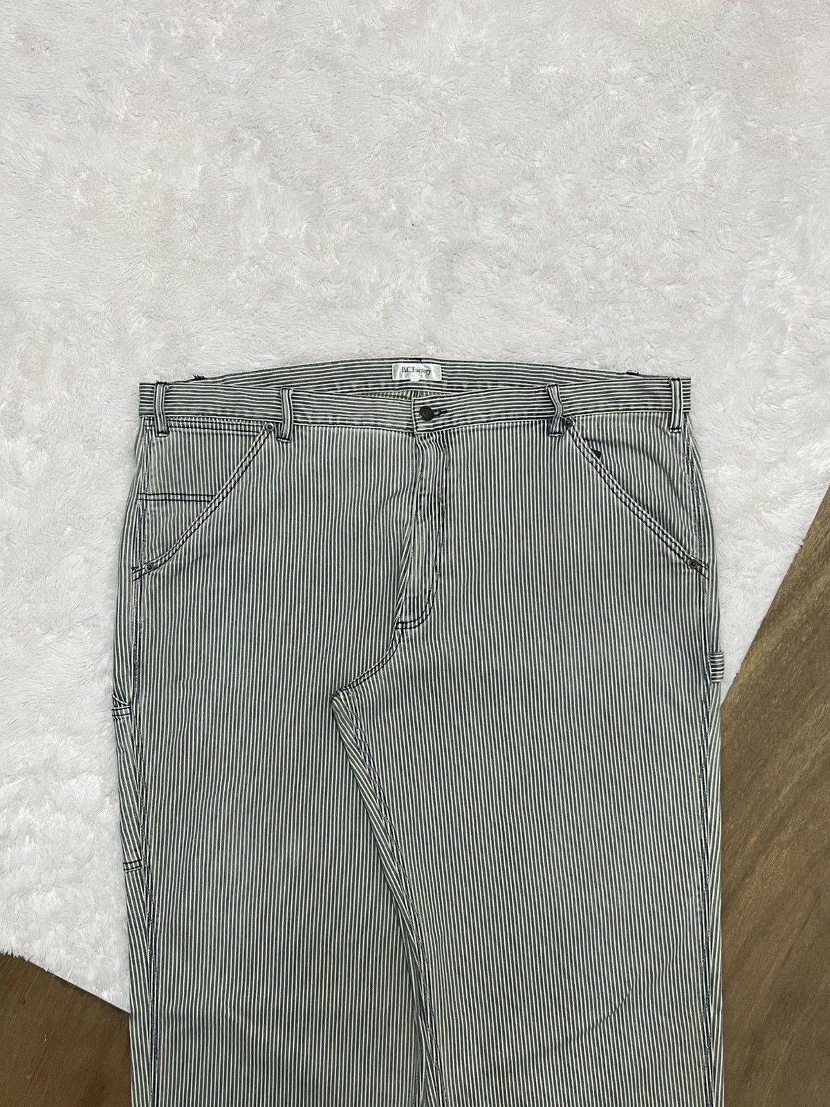 Other Vintage B.C Factory Hickory Stripe Carpenter Pants Baggy Size US 44 / EU 60 - 2 Thumbnail