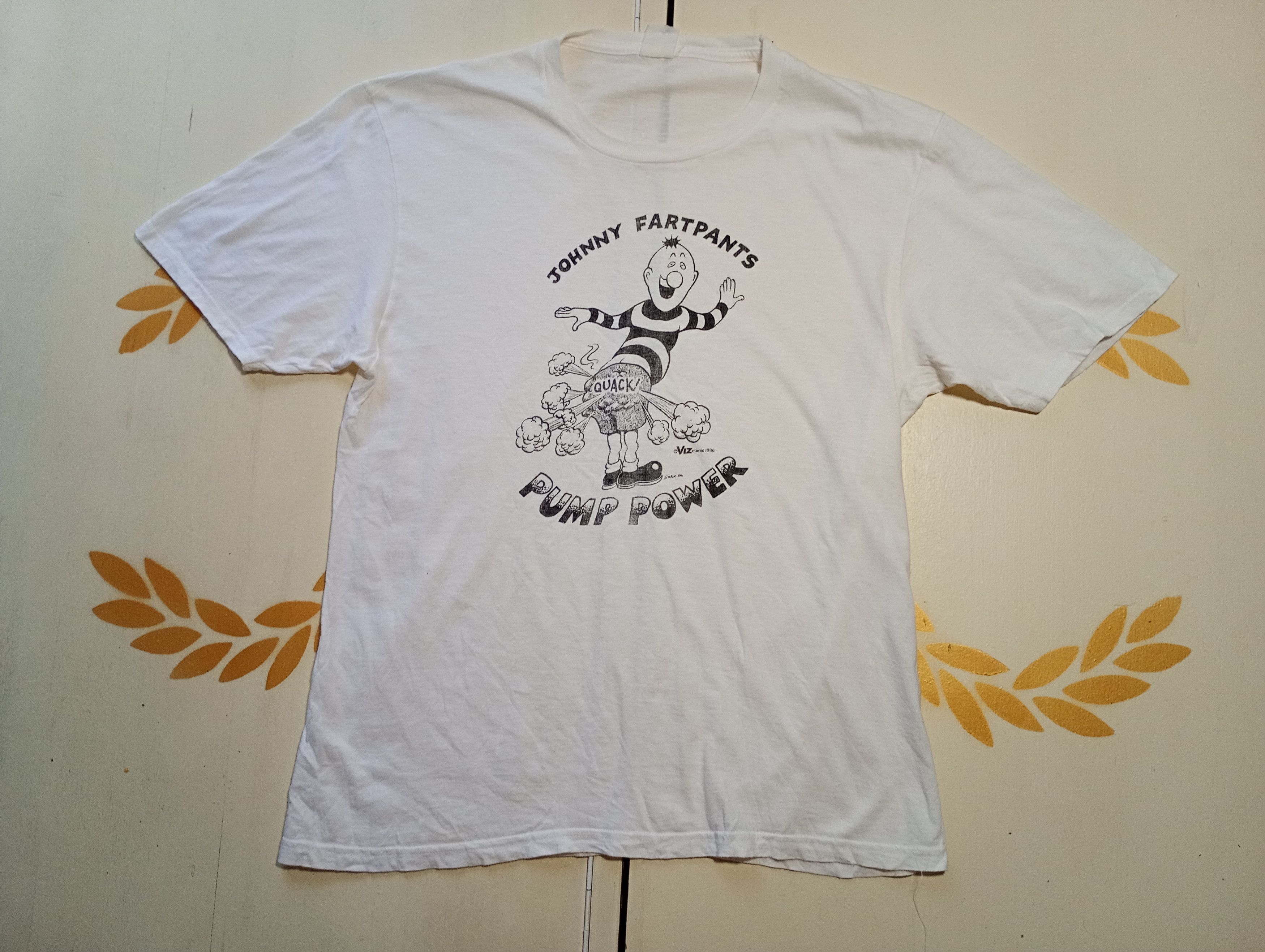 Vintage Johnny Fartpants Pump Power T-Shirt 1986 Size US M / EU 48-50 / 2 - 2 Thumbnail
