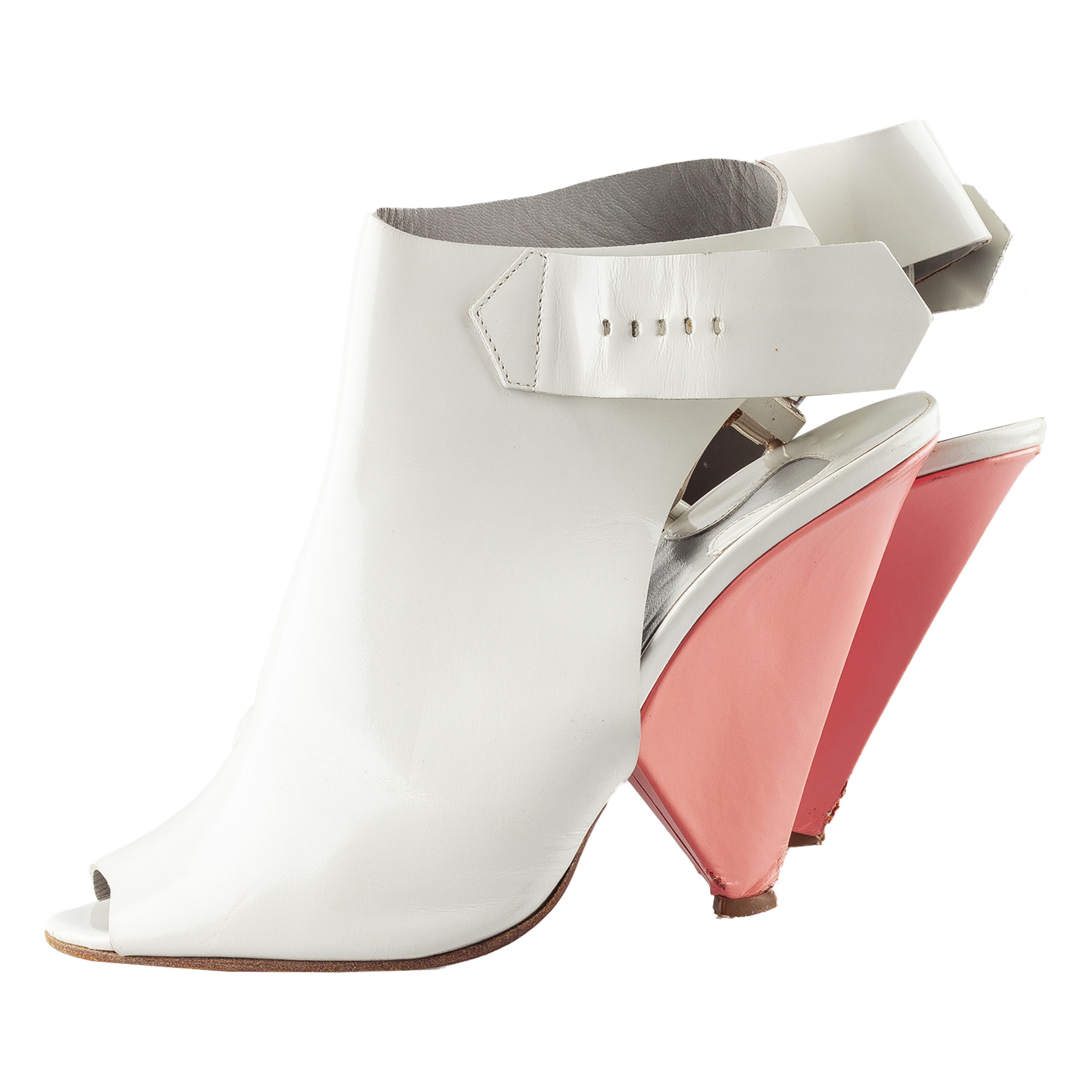Chloe Chloé Jazz White Leather Ankle Heels (38,5 IT/39,5 EU) Size US 8.5 / IT 38.5 - 3 Thumbnail
